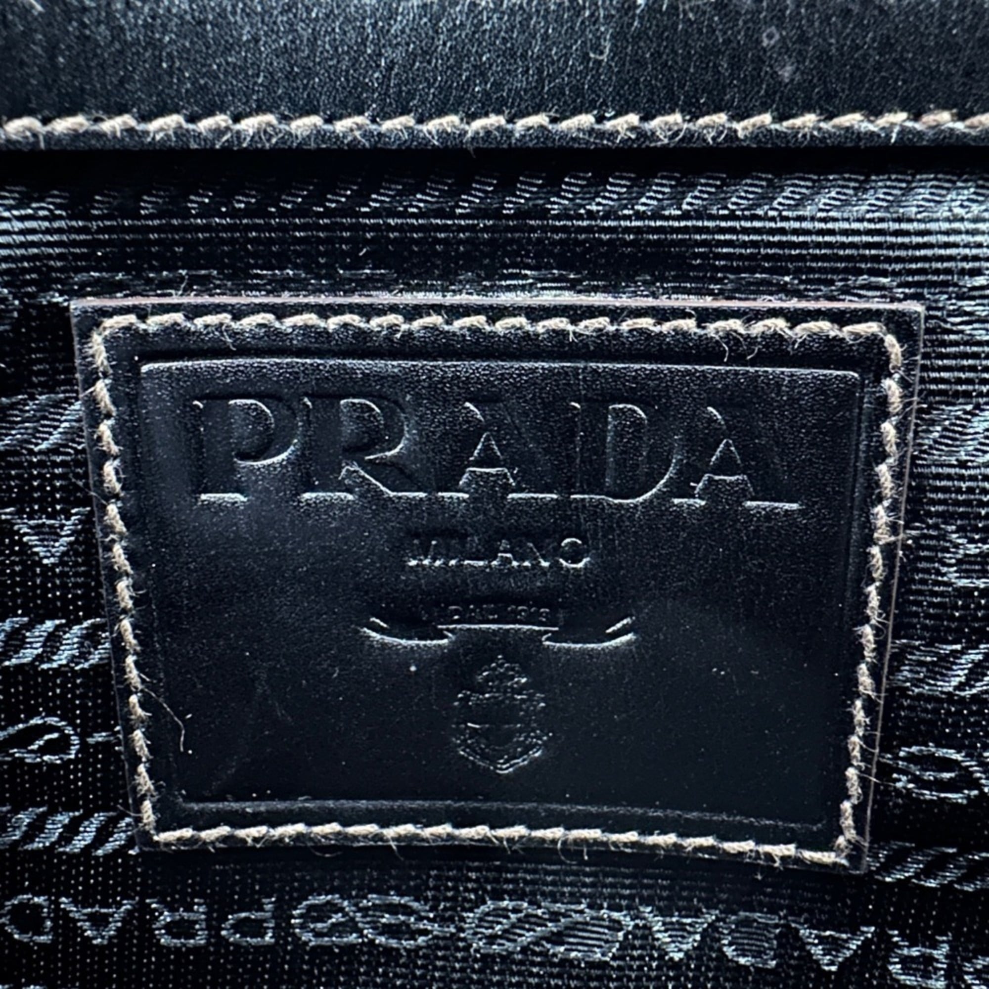 Prada Dark Brown Velvet Leather Handbag Shoulder Bag (Pre-Owned)
