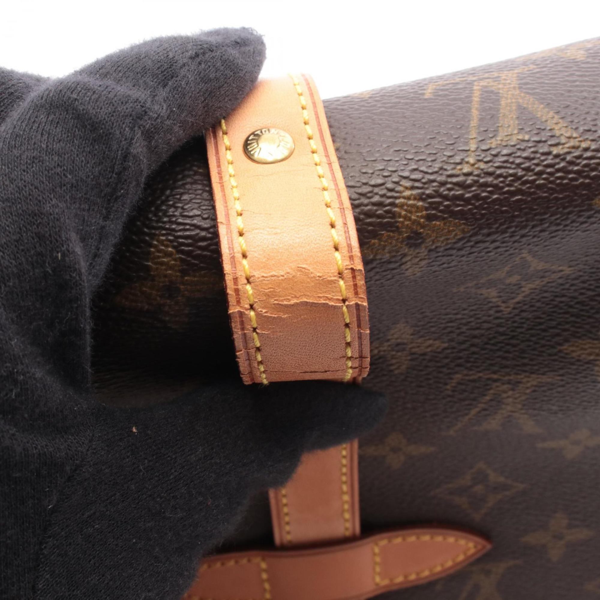 Louis Vuitton Brown Coated Canvas Monogram Leather Handbag Shoulder Bag (Pre-Owned)