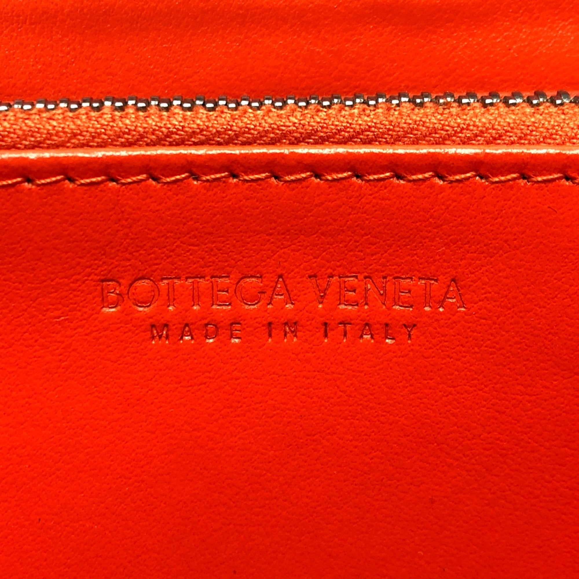 Bottega Veneta Orange Leather Long Wallet (Bi-Fold) (Pre-Owned)