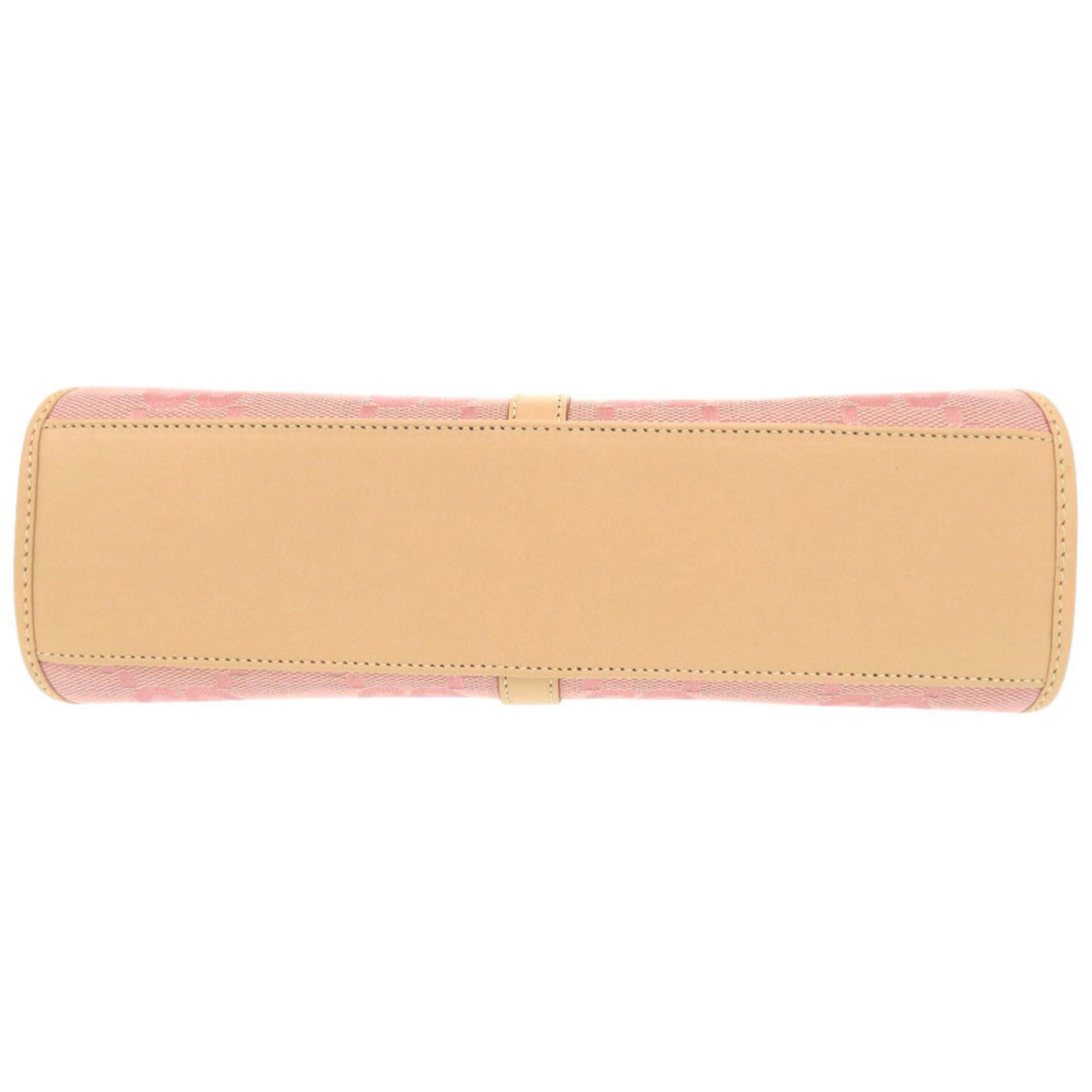 Gucci Beige Pink Gg Canvas Leather Handbag Shoulder Bag (Pre-Owned)