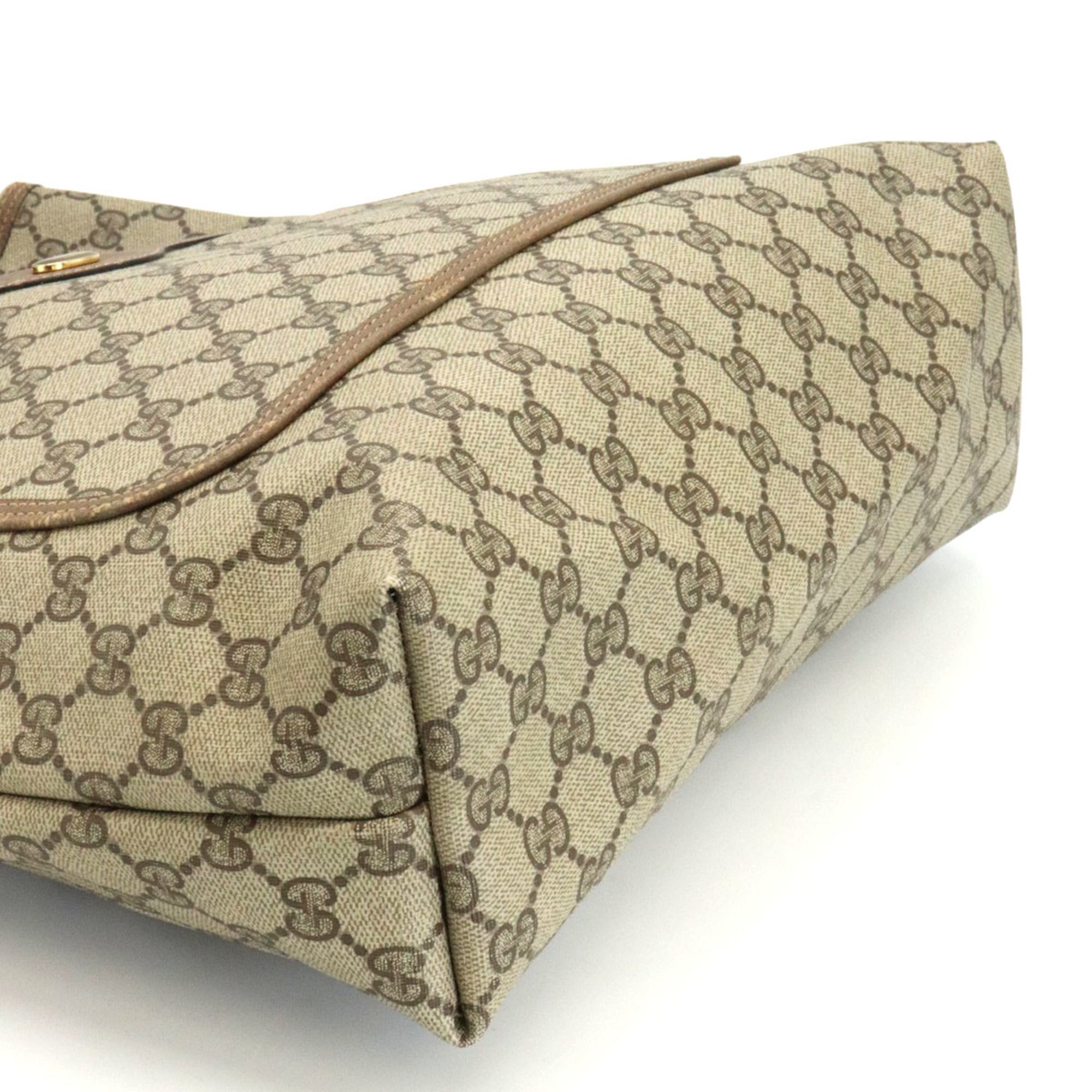 Gucci Beige Gg Supreme Canvas Shoulder Bag Tote Bag (Pre-Owned)
