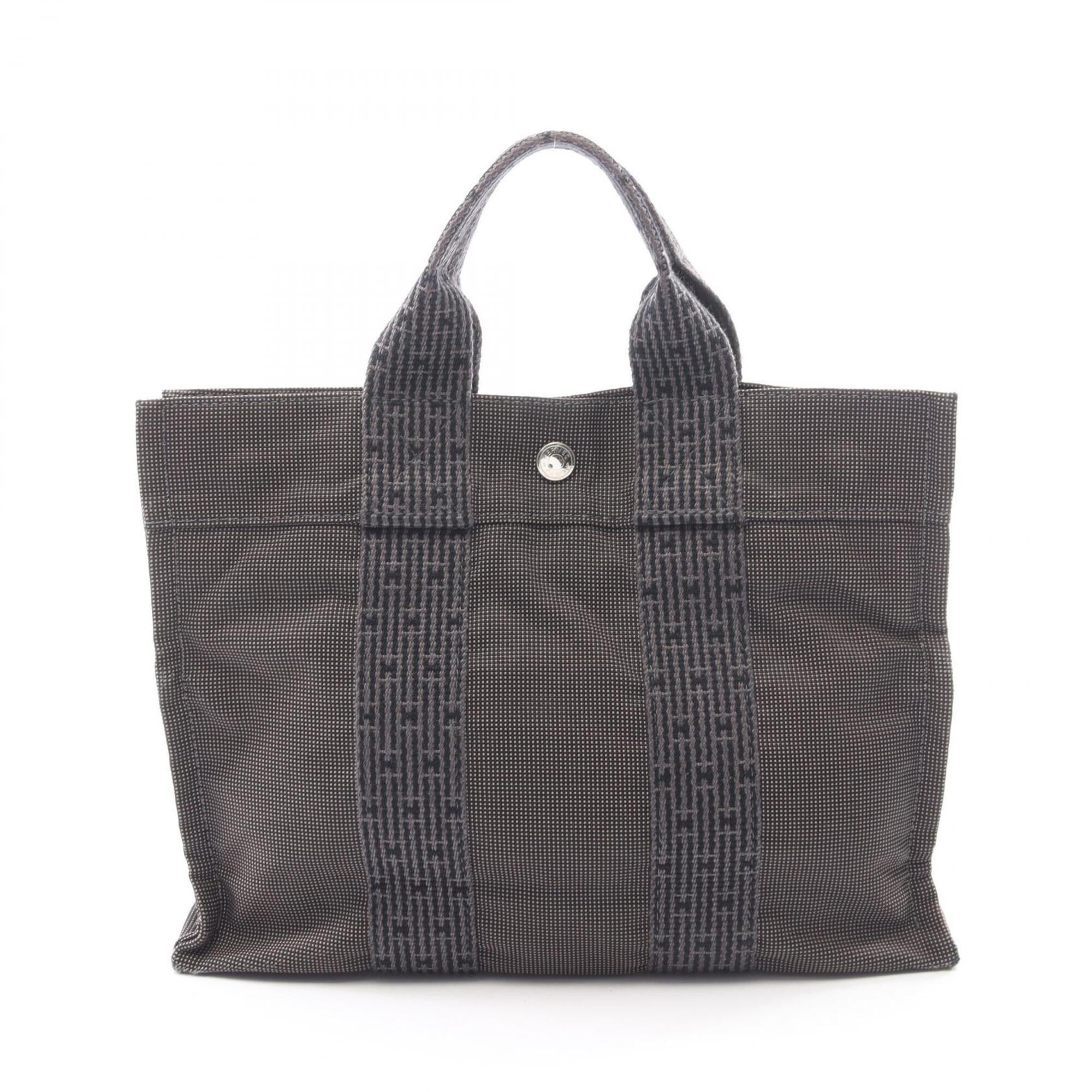 Hermes Gray Nylon Canvas Handbag Tote Bag (Pre-Owned)