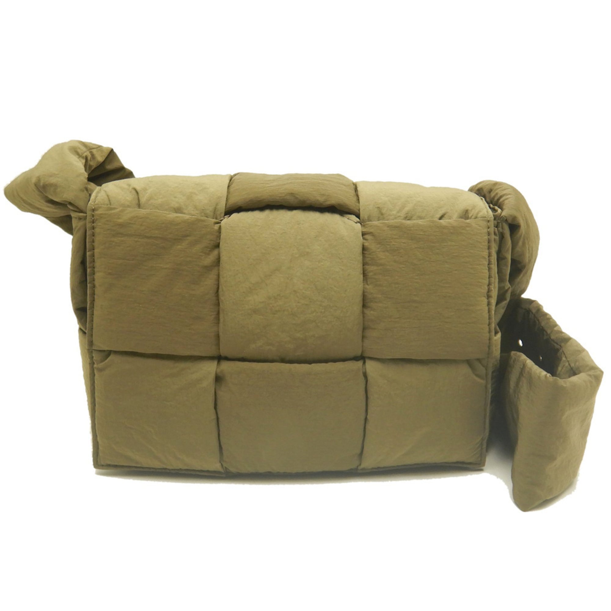 Bottega Veneta Khaki Nylon Shoulder Bag (Pre-Owned)