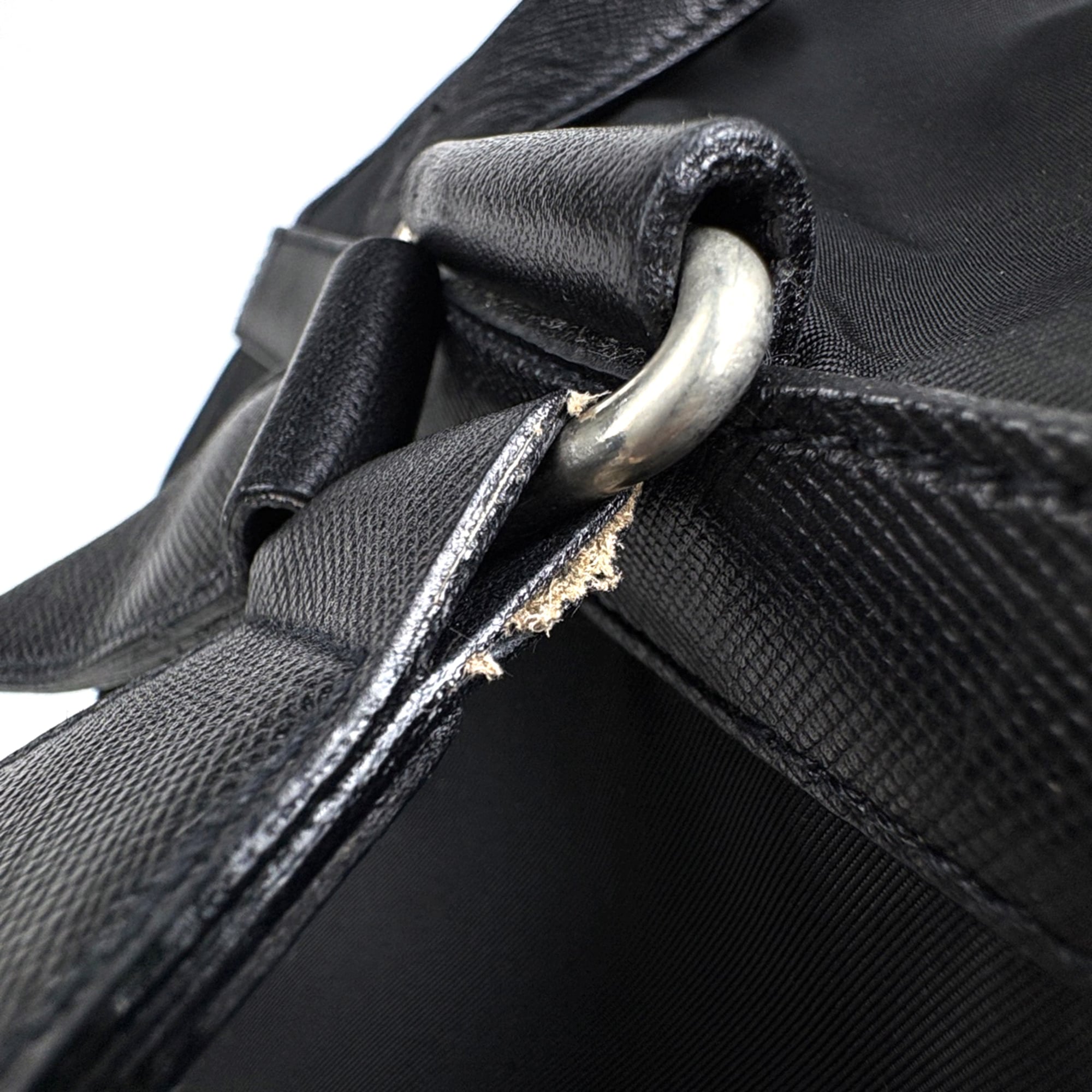 Prada Black Nylon Leather Backpack (Pre-Owned)