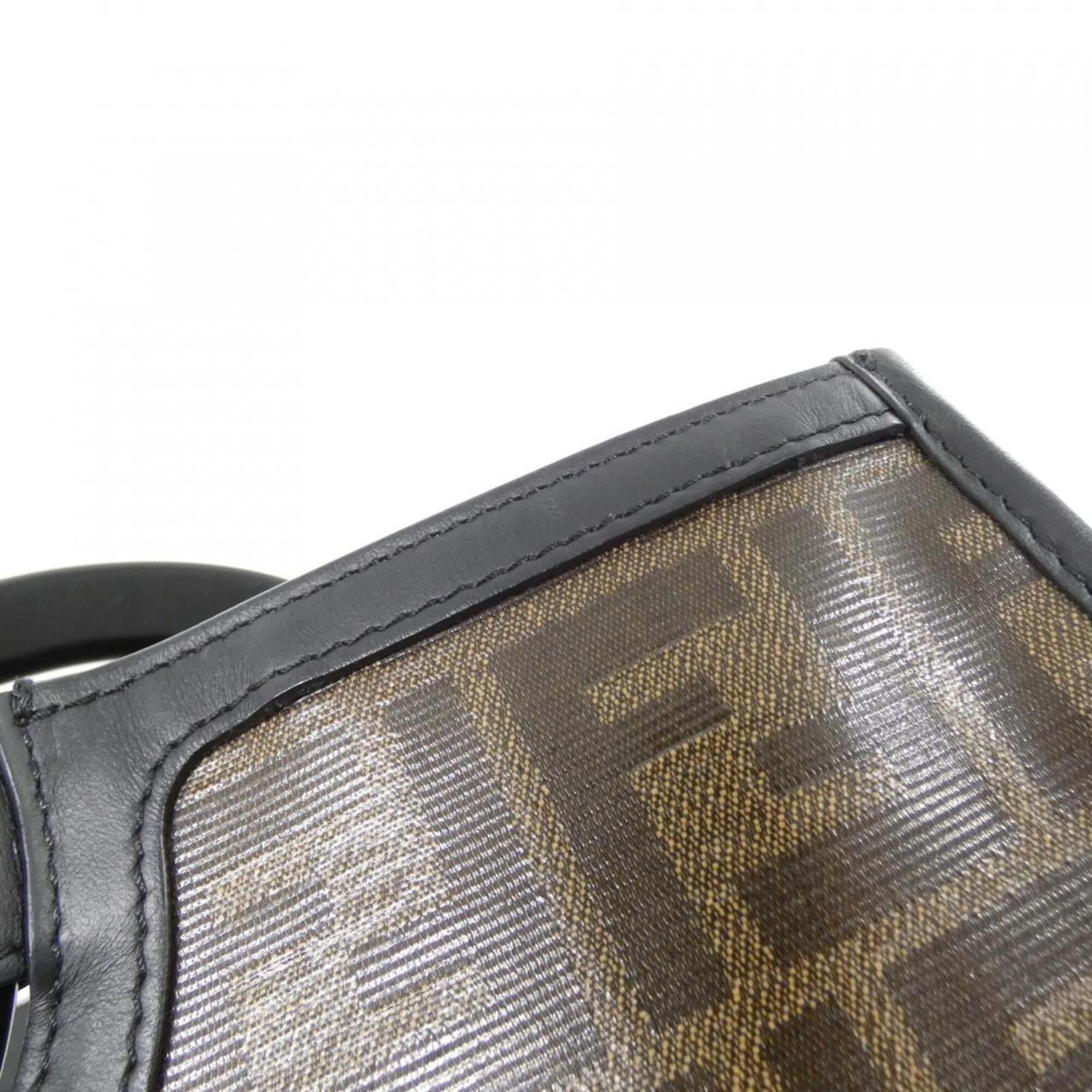 Fendi Brown Coated Canvas Leather Handbag (Pre-Owned)