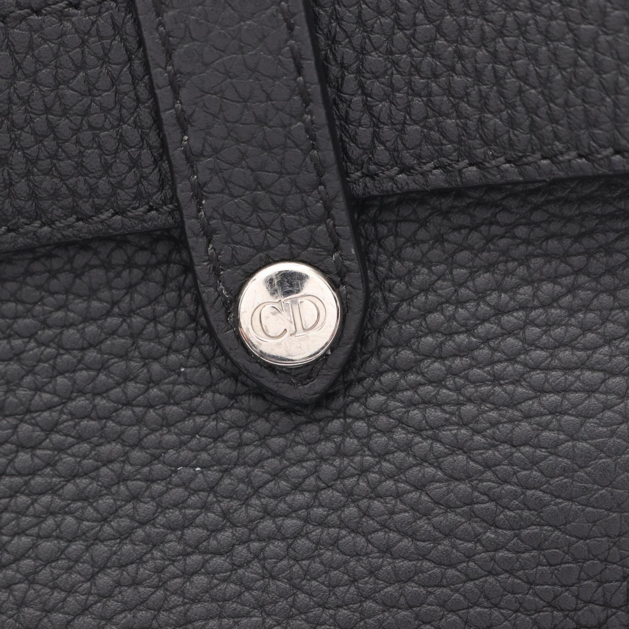 Christian Dior Black Leather Fanny Pack Handbag Saddle Bag (Pre-Owned)