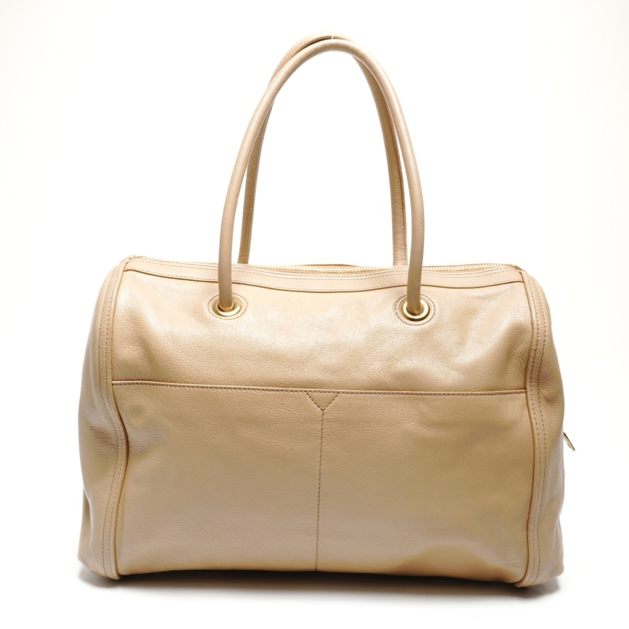 Yves Saint Laurent Beige Leather Boston Bag (Pre-Owned)