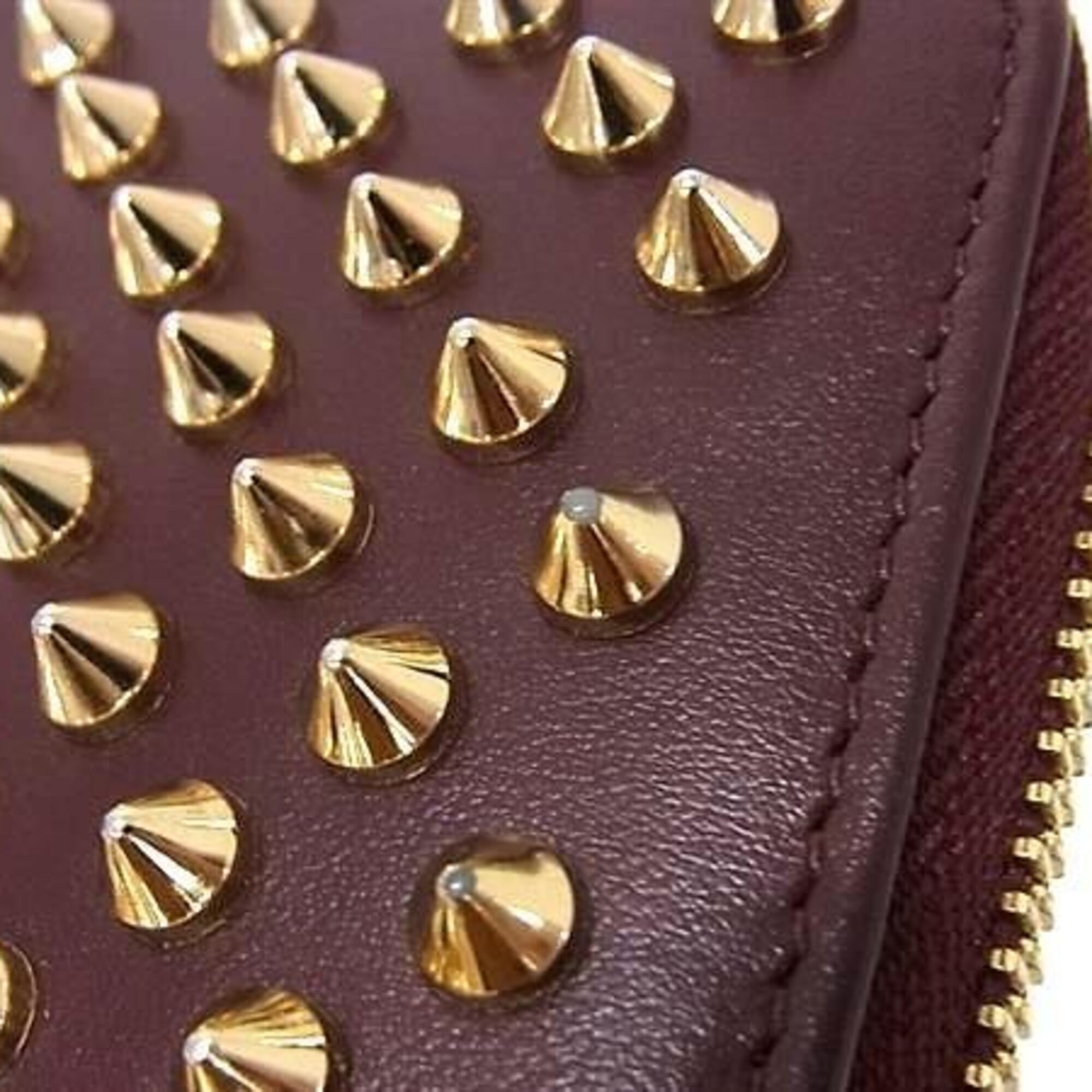 Christian Louboutin Bordeaux Leather Long Wallet (Bi-Fold) (Pre-Owned)
