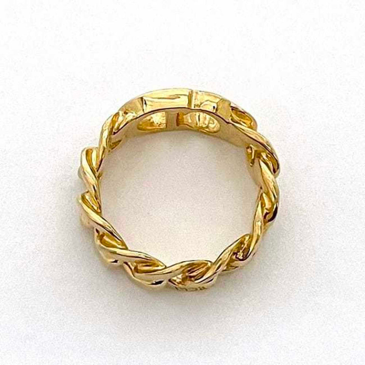 Christian Dior Gold Plating Band Ring (Pre-Owned)
