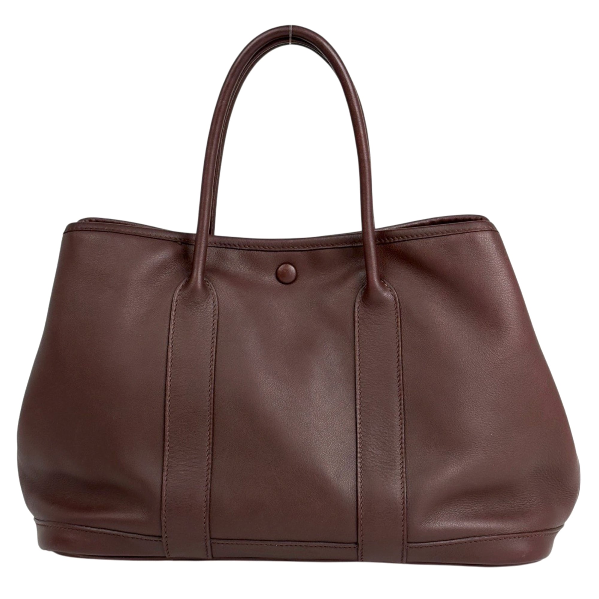 Hermes Brown Swift Leather Handbag Tote Bag (Pre-Owned)