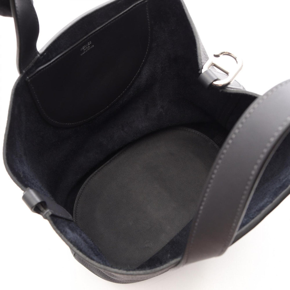 Hermes Navy Taurillon Clemence Leather Swift Leather Handbag (Pre-Owned)