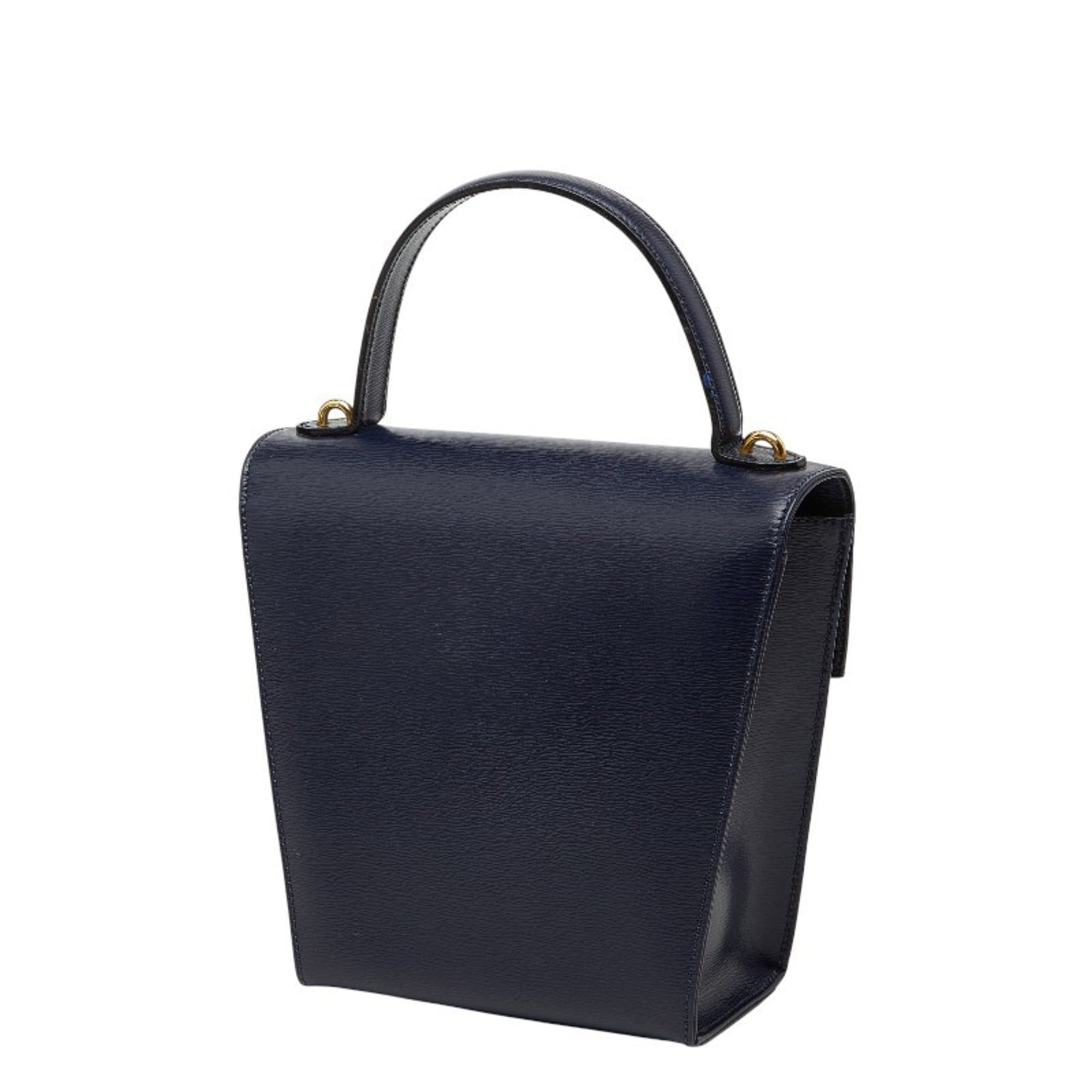 Christian Dior Navy Leather Handbag Shoulder Bag (Pre-Owned)