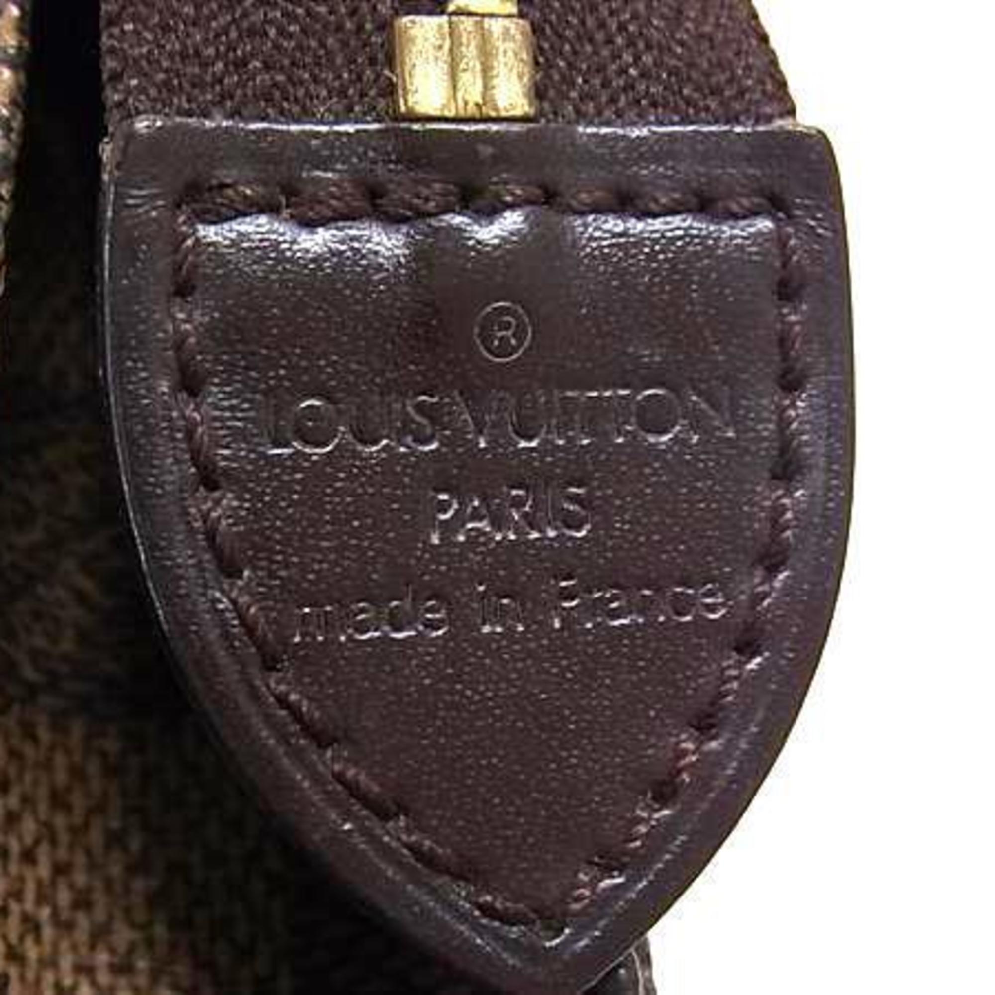 Louis Vuitton Damier Brown Damier Canvas Ebene Pouch (Pre-Owned)