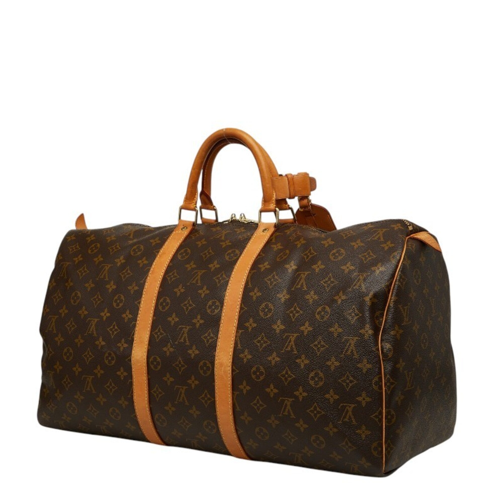 Louis Vuitton Brown Pvc Leather Boston Bag (Pre-Owned)