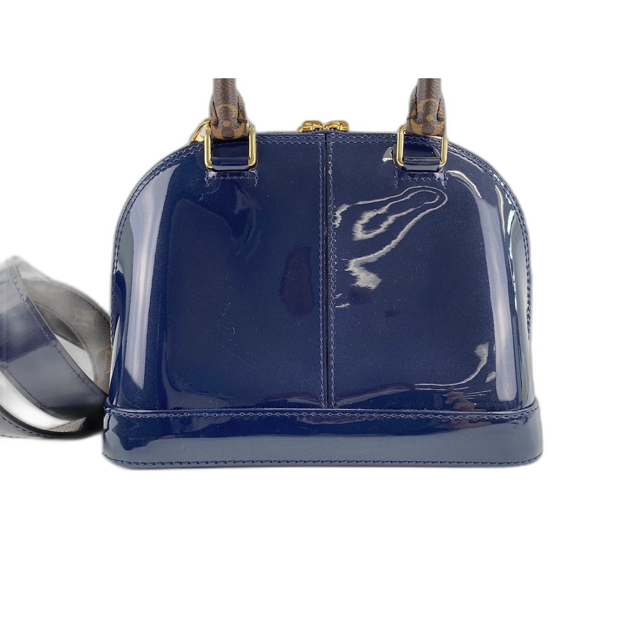 Louis Vuitton Navy Patent Leather Handbag (Pre-Owned)