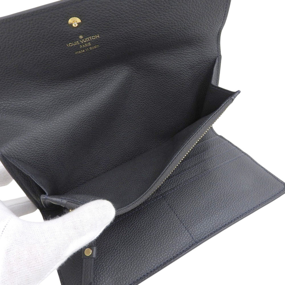 Louis Vuitton Infini Navy Monogram Empreinte Long Wallet (Tri-Fold) (Pre-Owned)