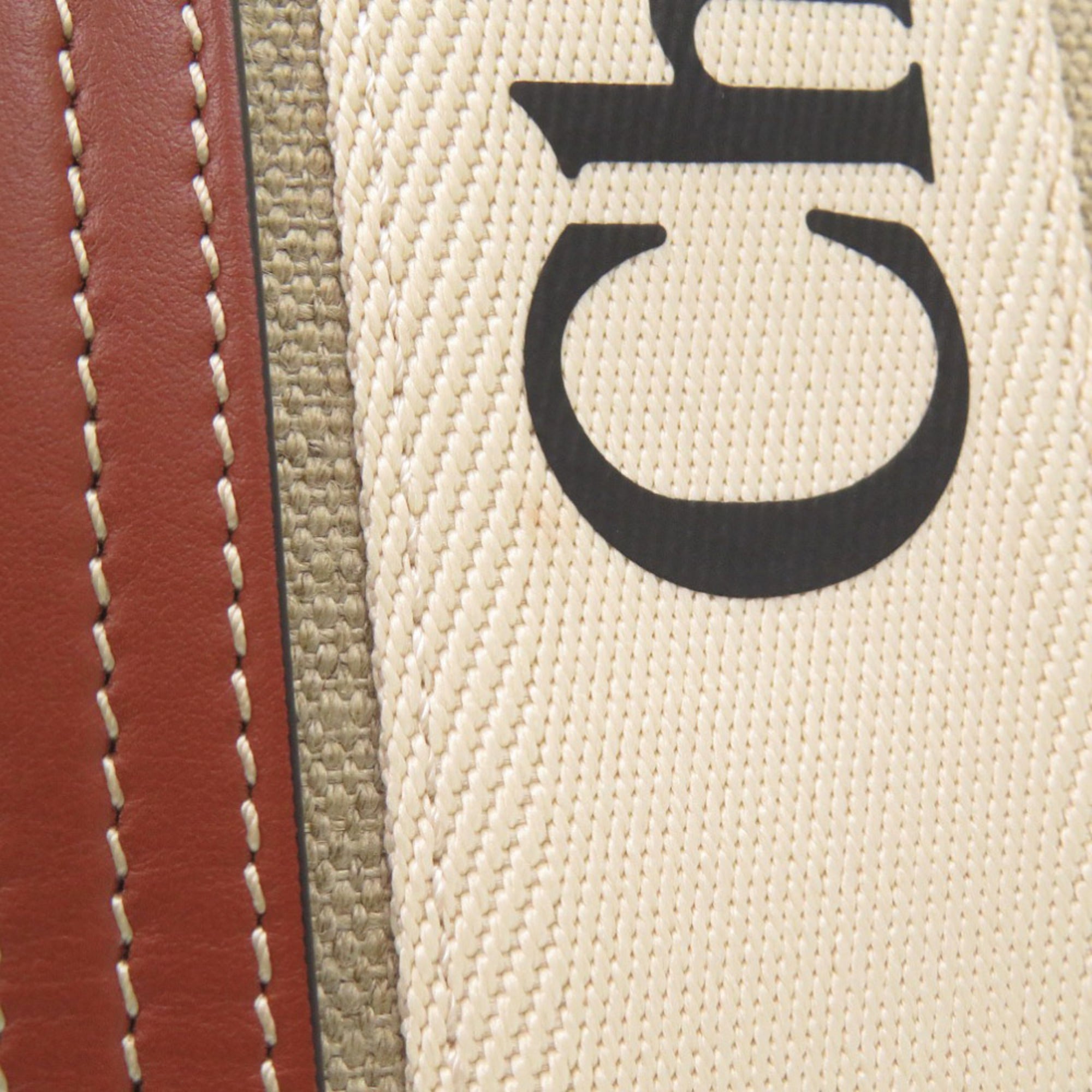 Chloé Beige Leather Cotton Handbag Tote Bag (Pre-Owned)