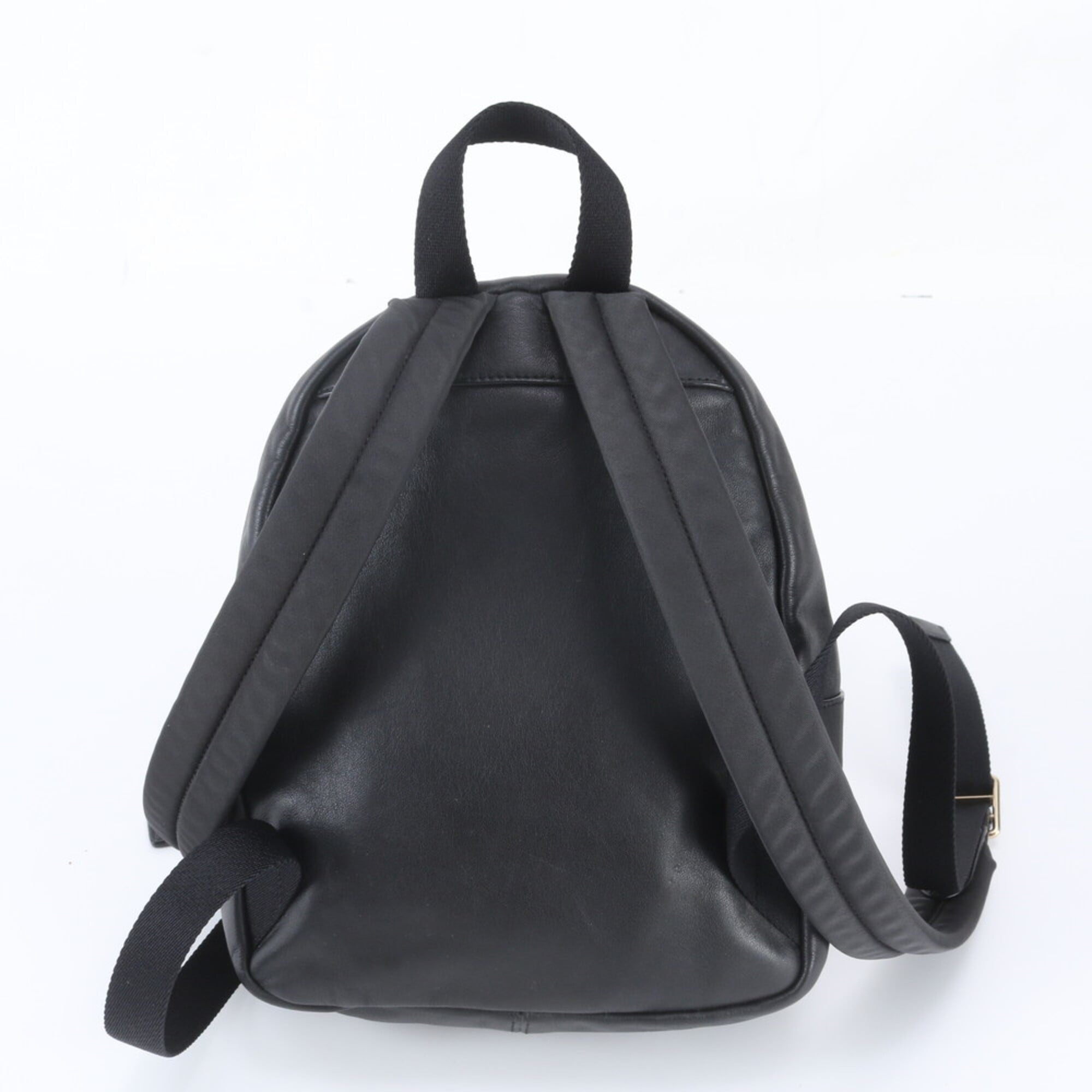Coach Black Brown Leather Coated Canvas Backpack Shoulder Bag (Pre-Owned)
