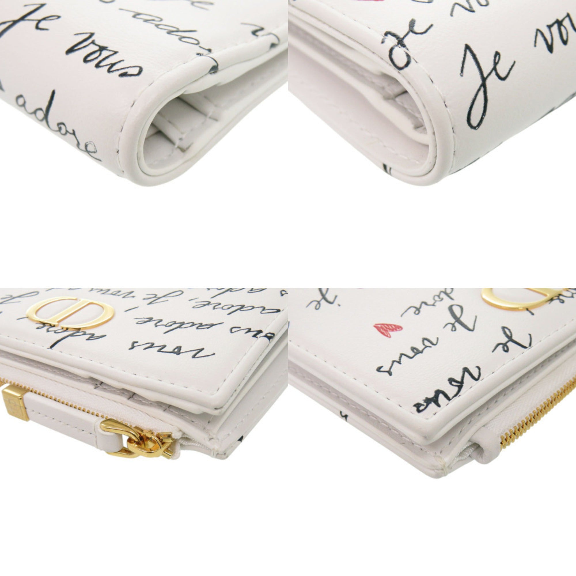 Christian Dior White Leather Wallet (Bi-Fold) (Pre-Owned)