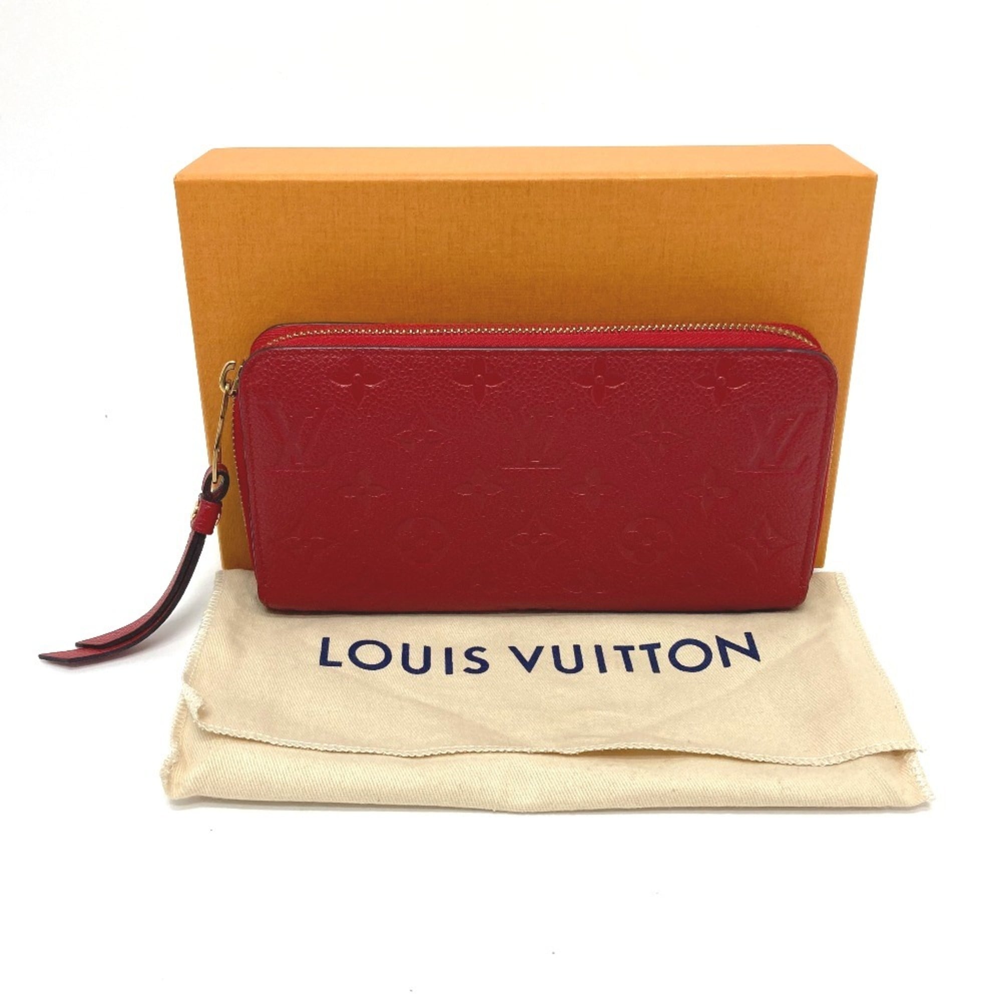 Louis Vuitton Monogram Empreinte Cerise Red Color Monogram Empreinte Long Wallet (Bi-Fold) (Pre-Owned)