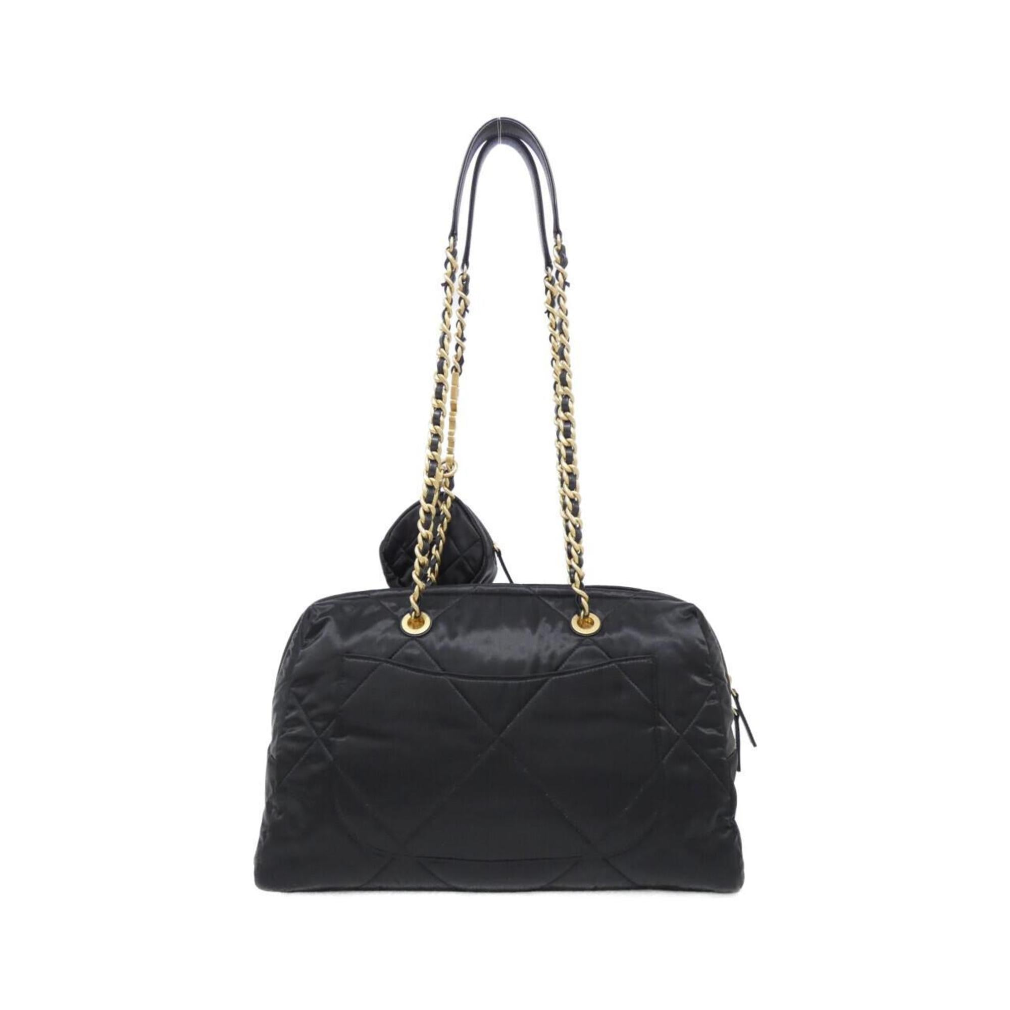 Chanel Black Satin Shoulder Bag (Pre-Owned)