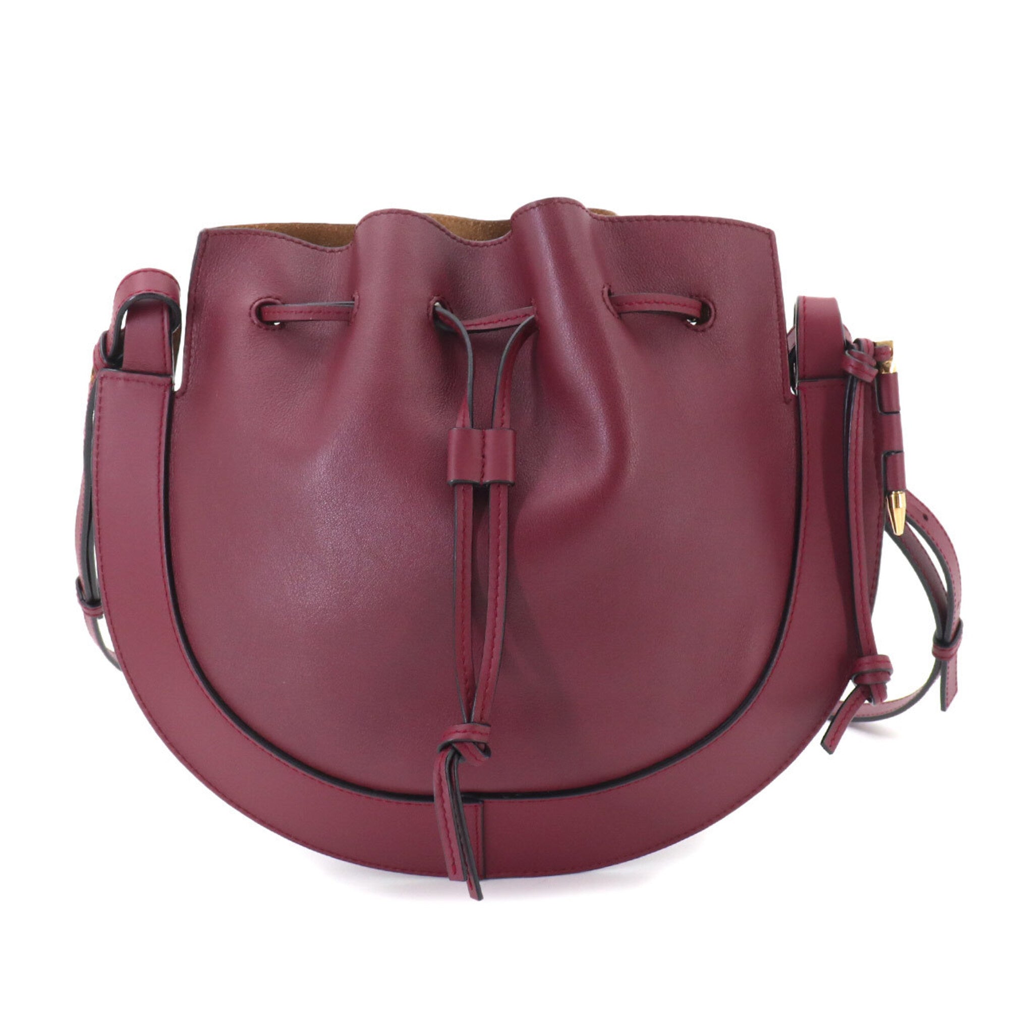 Loewe Bordeaux Leather Handbag Shoulder Bag (Pre-Owned)
