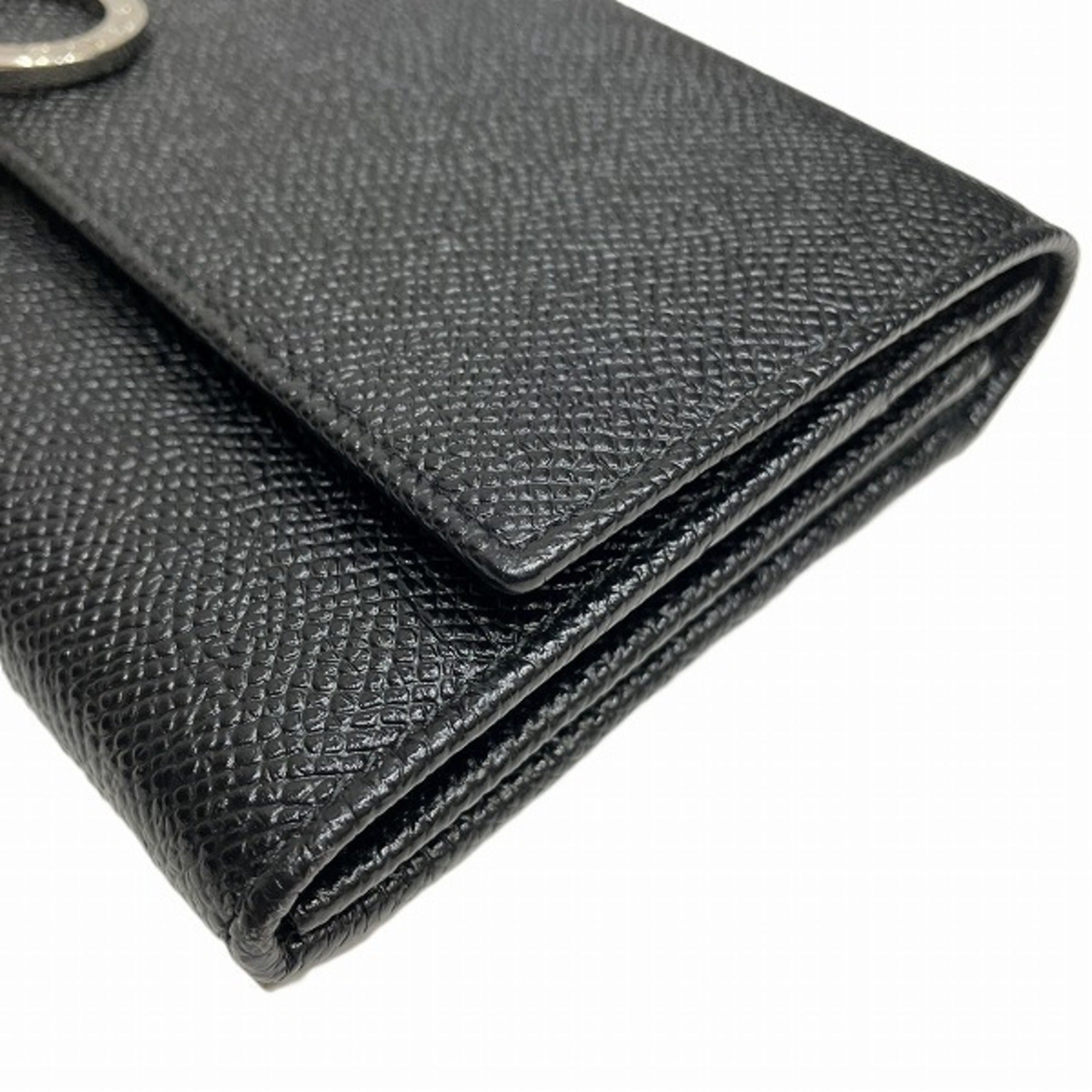Bvlgari Black Leather Coin Purse/Coin Case (Pre-Owned)