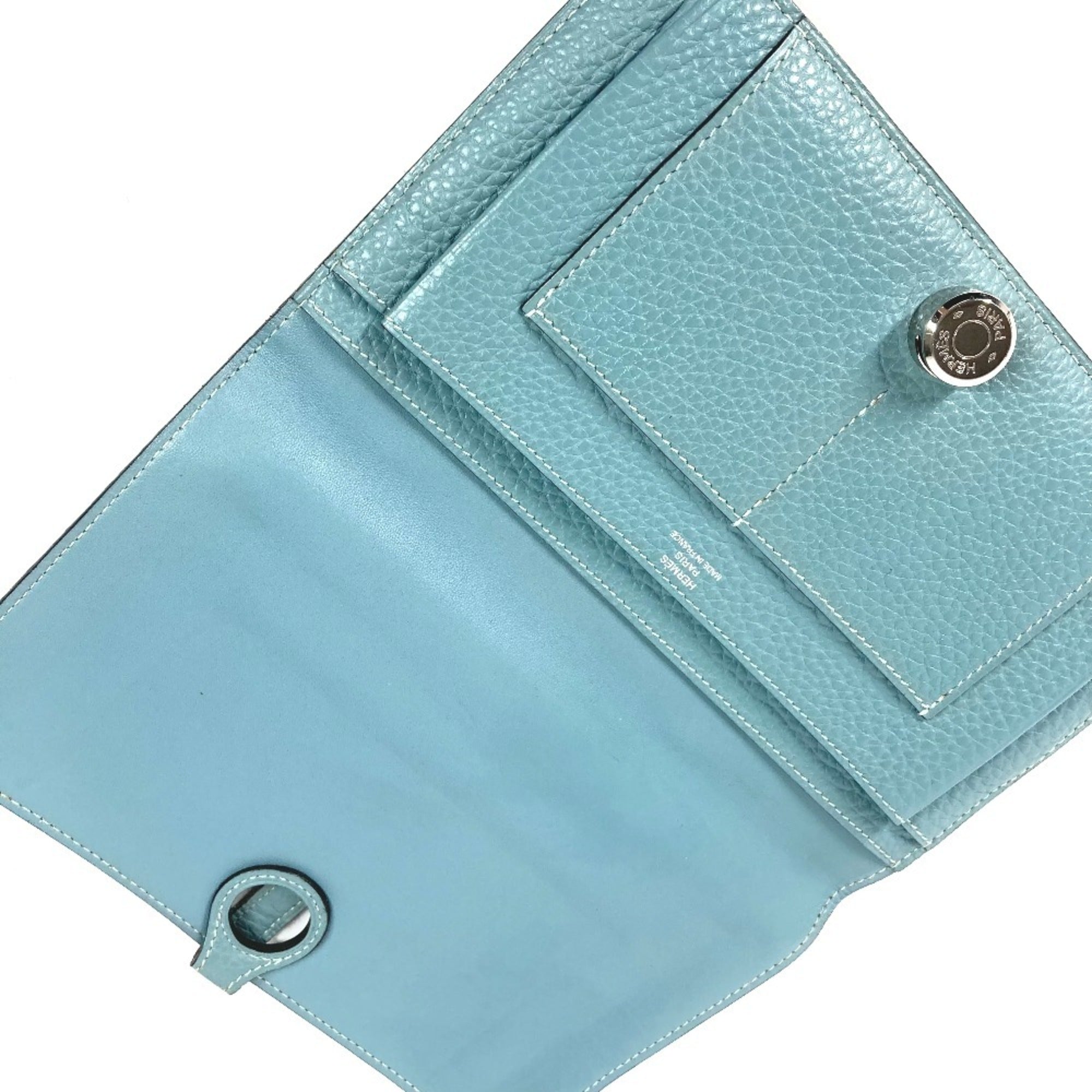 Hermes Dogon Duo Blue Togo Leather Long Wallet (Bi-Fold) (Pre-Owned)