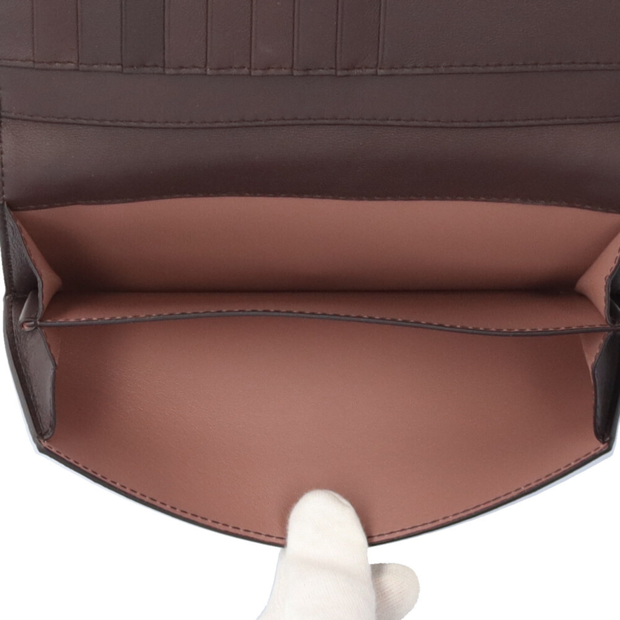 Bottega Veneta Brown Leather Long Wallet (Tri-Fold) (Pre-Owned)