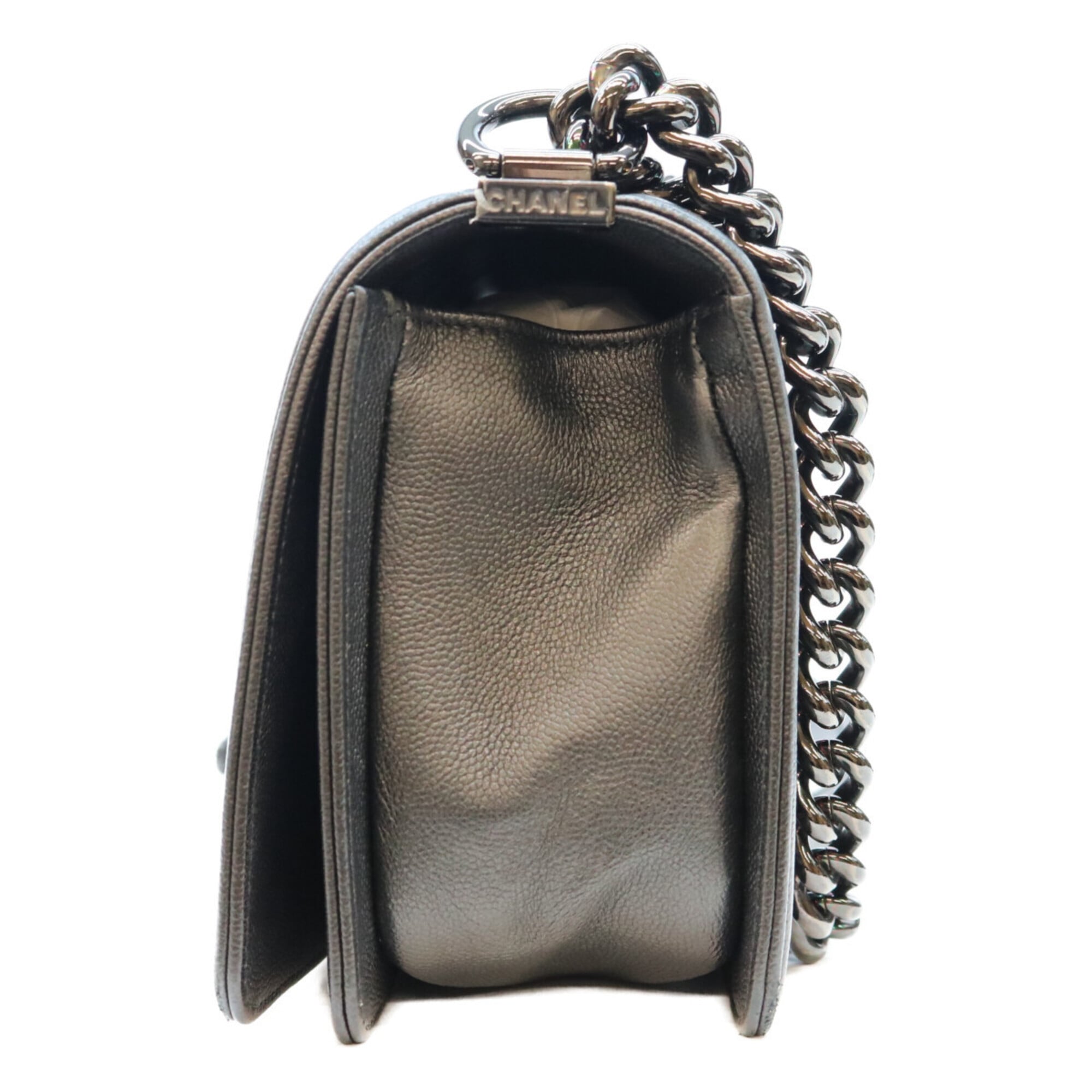 Chanel Black Grained Calfskin Shoulder Bag (Pre-Owned)