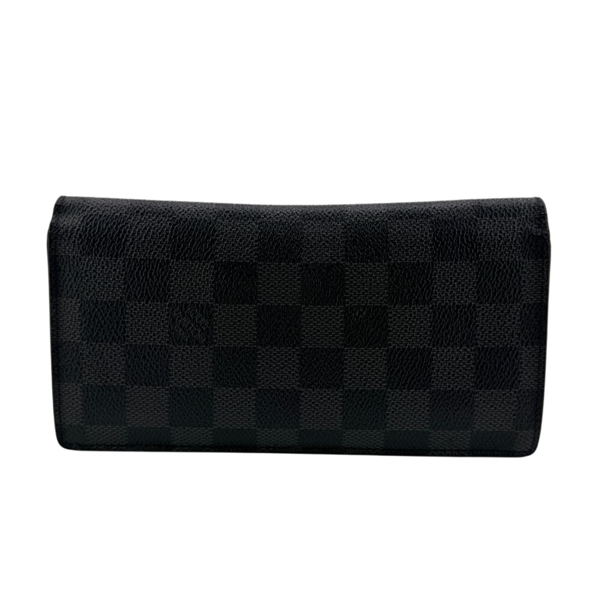 Louis Vuitton Damier Graphite Black Gray Leather Long Wallet (Bi-Fold) (Pre-Owned)
