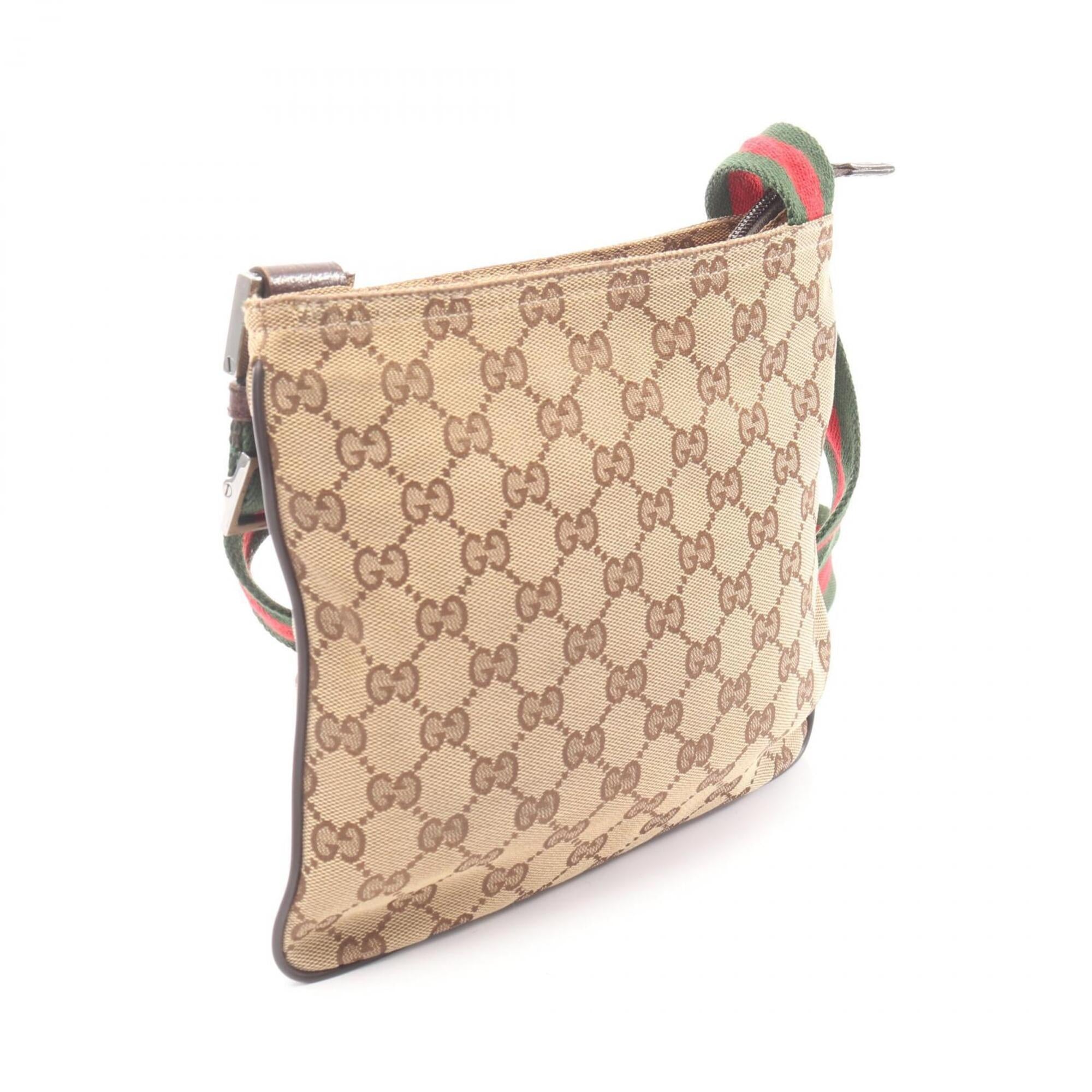 Gucci Beige Brown Multi-Color Canvas Leather Handbag Shoulder Bag (Pre-Owned)