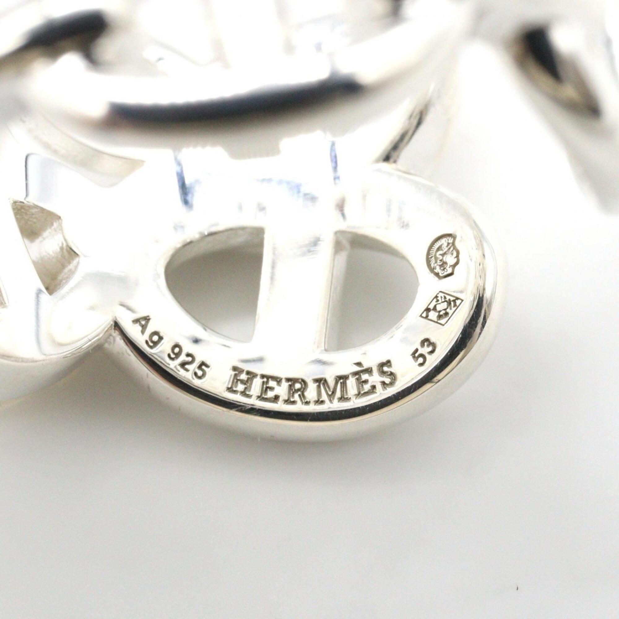 Hermes Silver Silver 925 Band Ring (Pre-Owned)