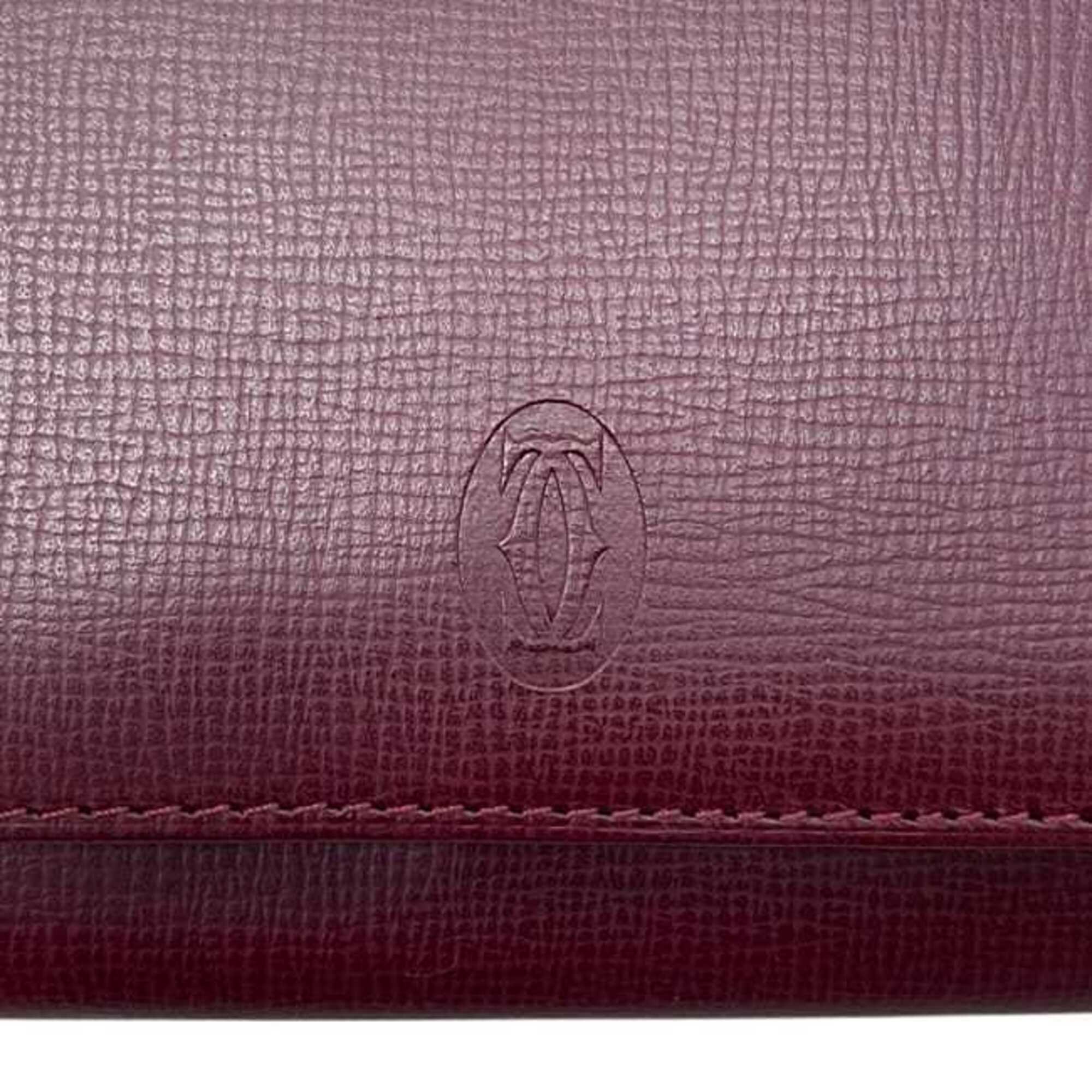 Cartier Bordeaux Wine Red Leather Wallet (Bi-Fold) (Pre-Owned)
