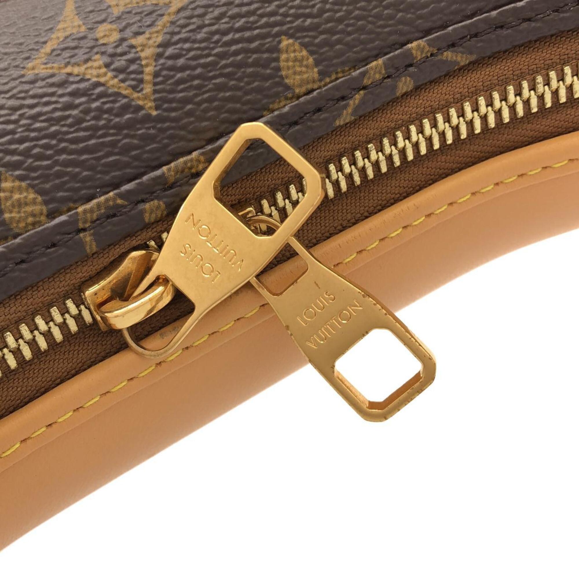Louis Vuitton Marron Coated Canvas Leather Shoulder Bag (Pre-Owned)