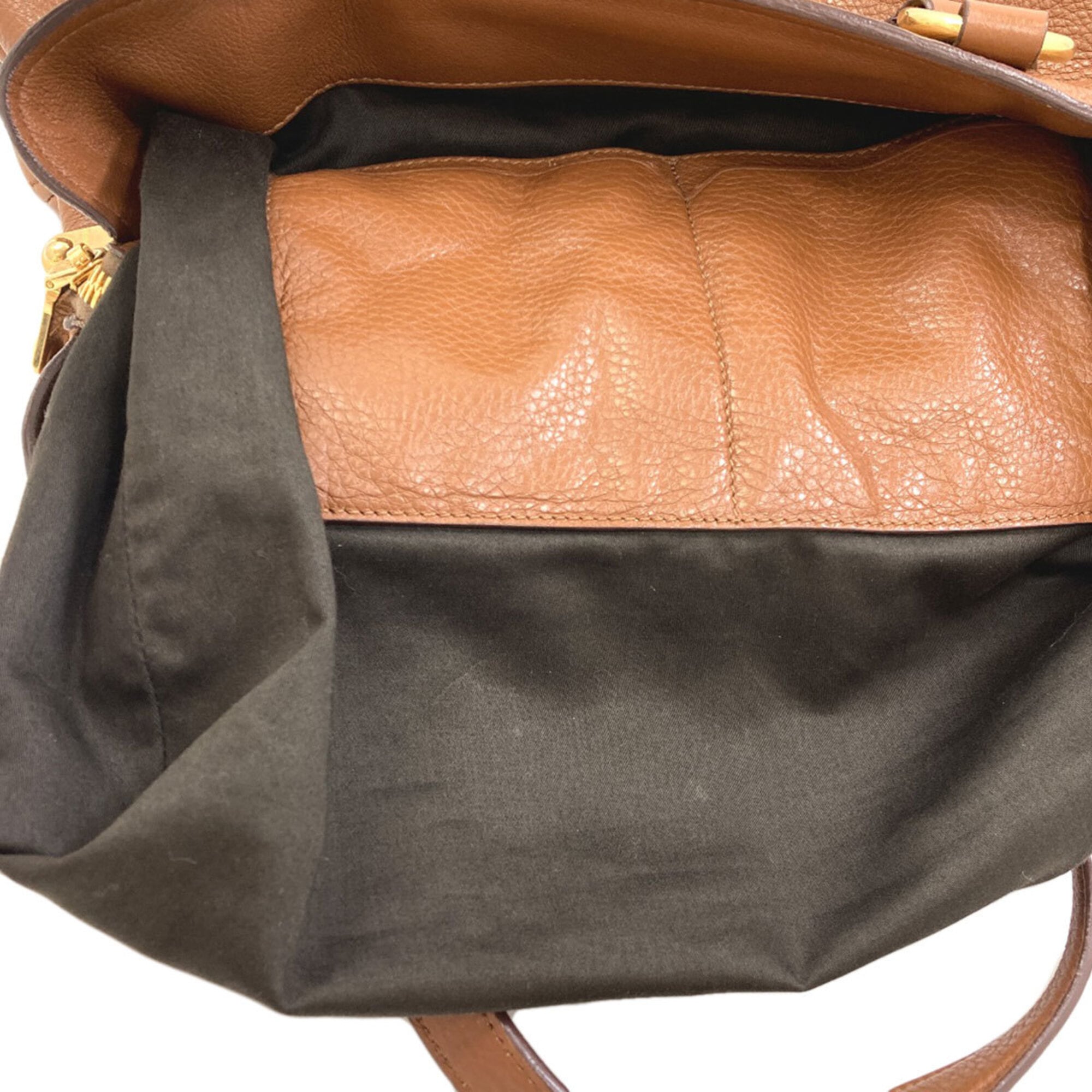 Miu Miu Brown Leather Tote Bag (Pre-Owned)