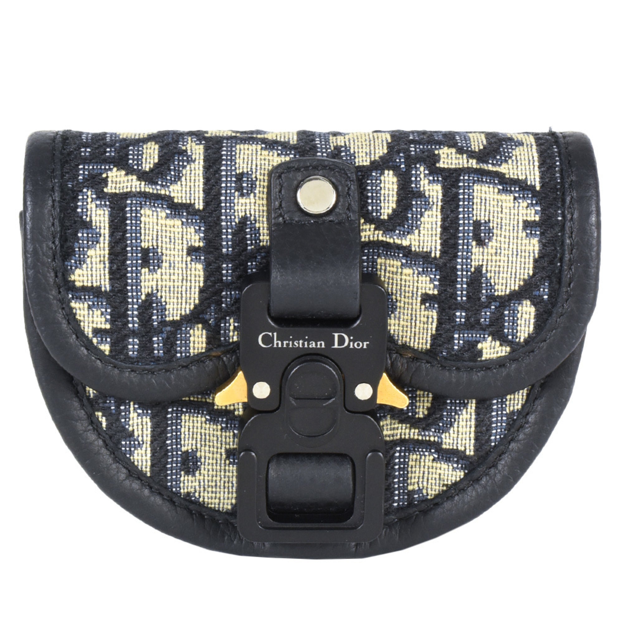 Christian Dior Trotter Navy Jacquard Leather Pouch (Pre-Owned)
