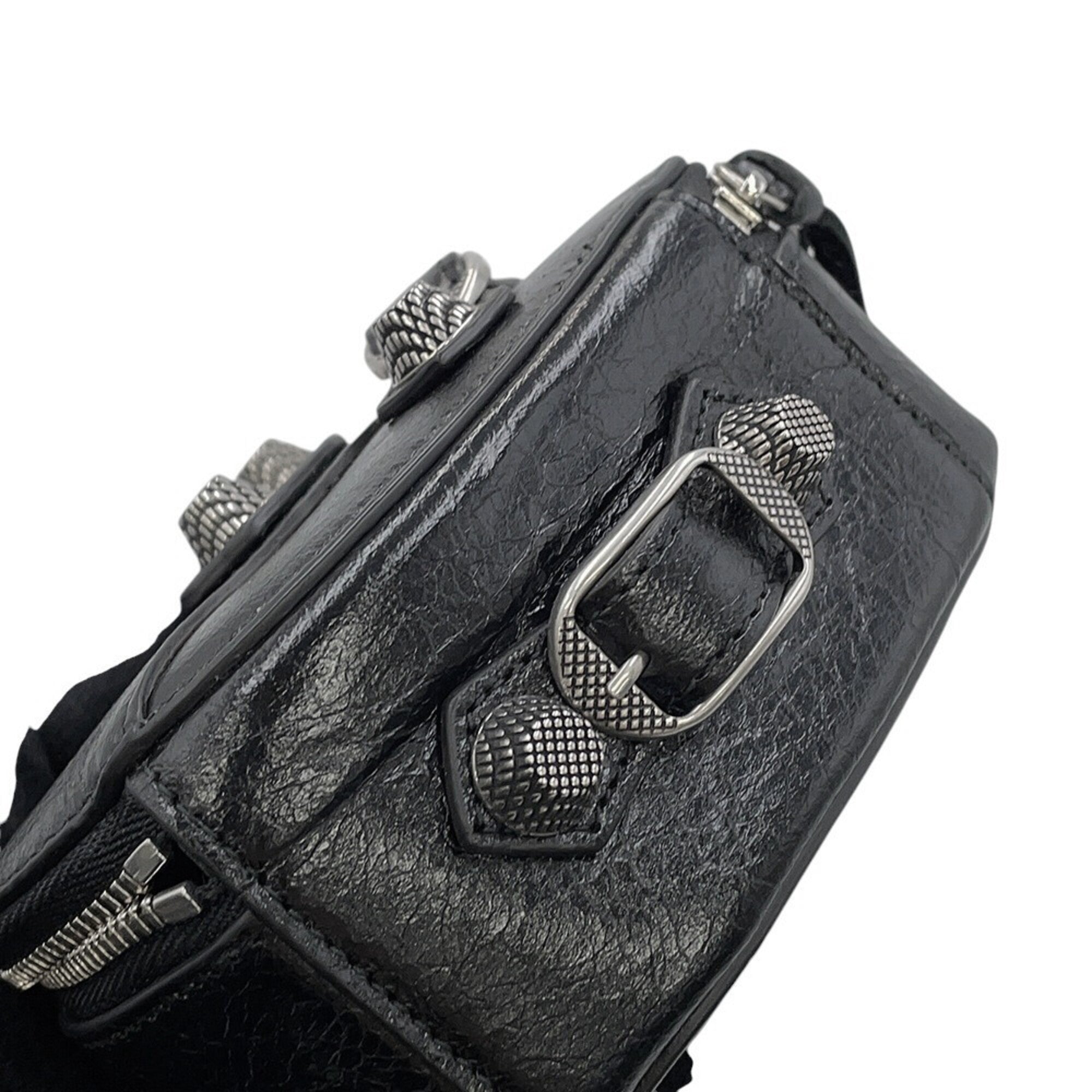 Balenciaga Black Leather Handbag Pouch (Pre-Owned)