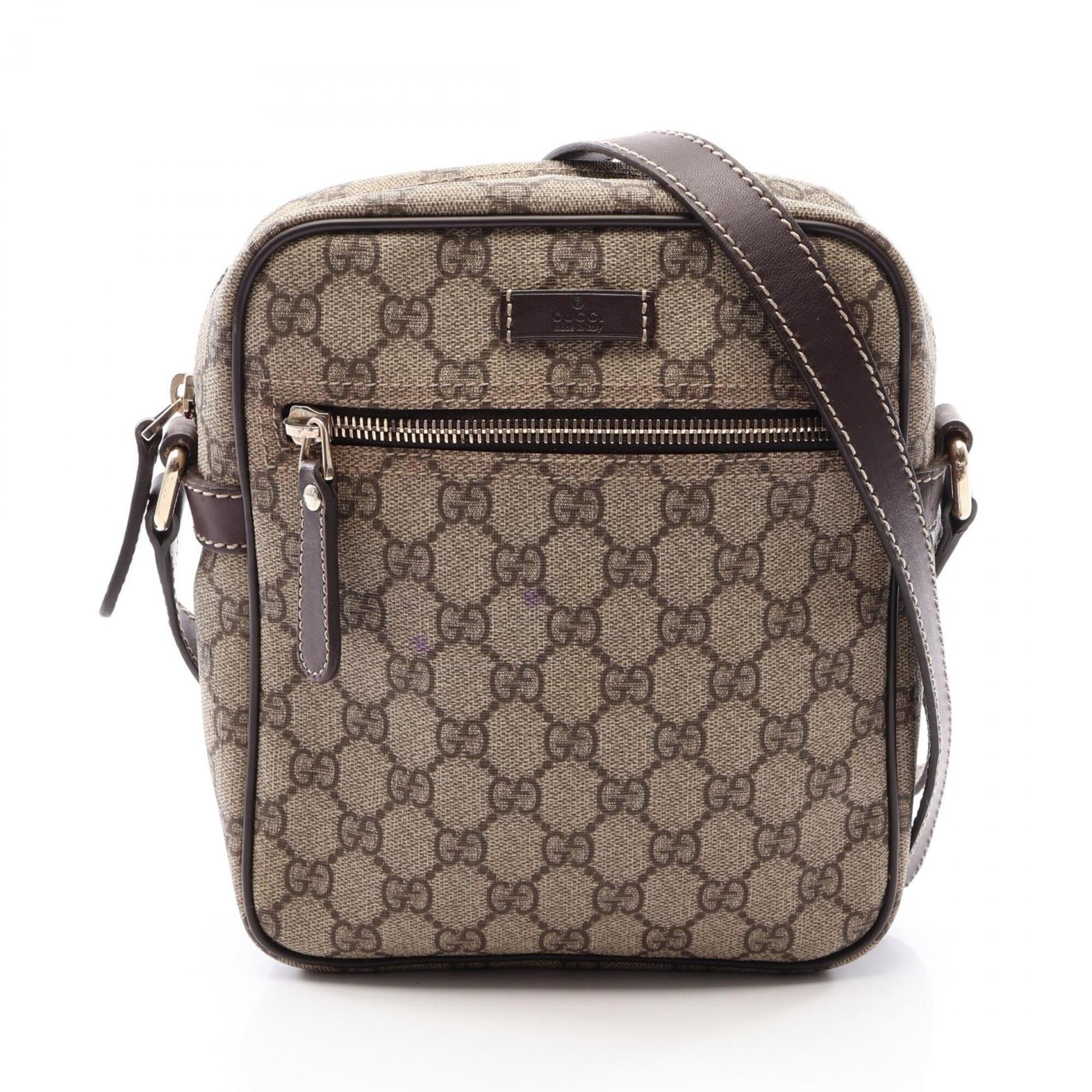 Gucci Beige Brown Pvc Leather Handbag Shoulder Bag (Pre-Owned)