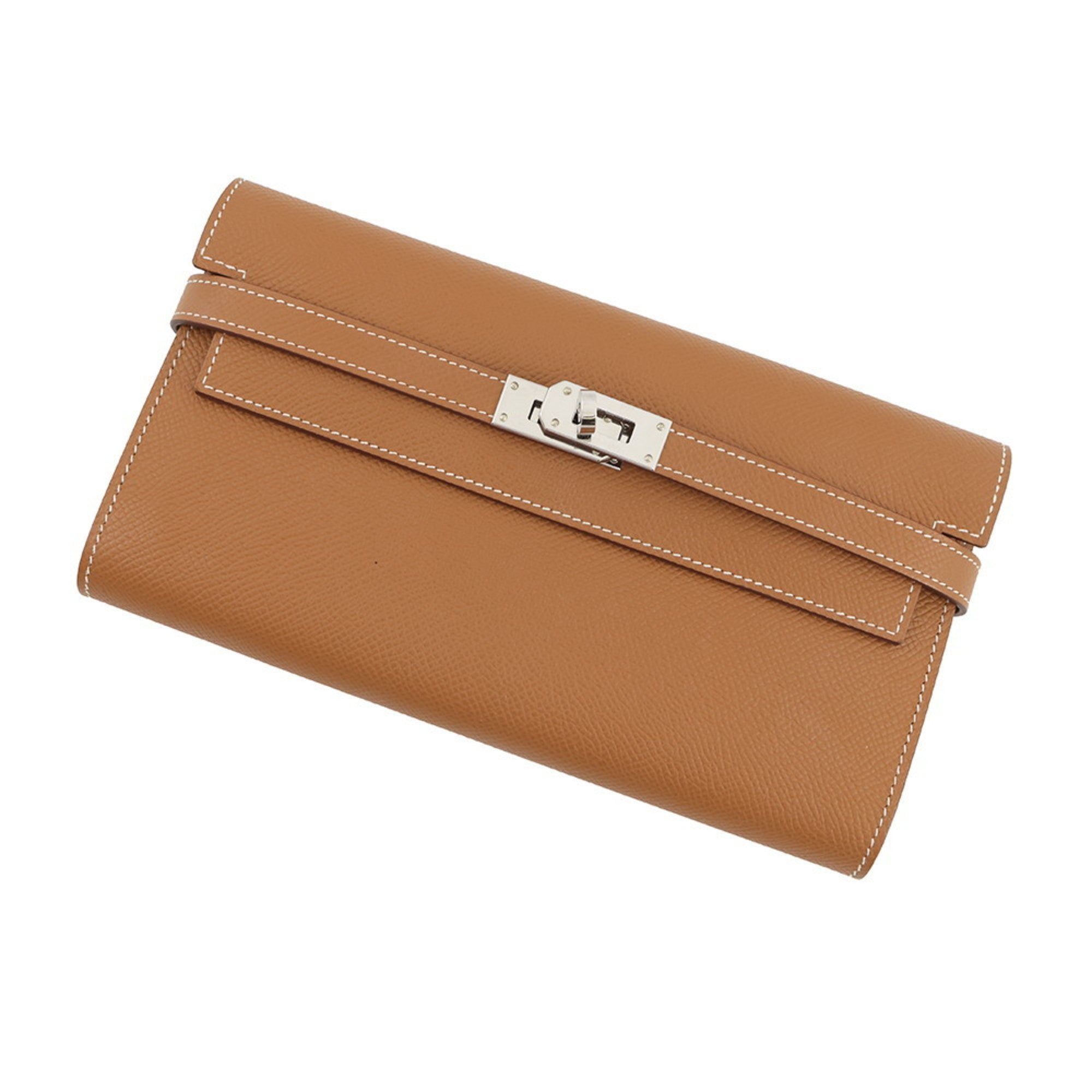 Hermes Kelly Gold Epsom Leather Long Wallet (Bi-Fold) (Pre-Owned)