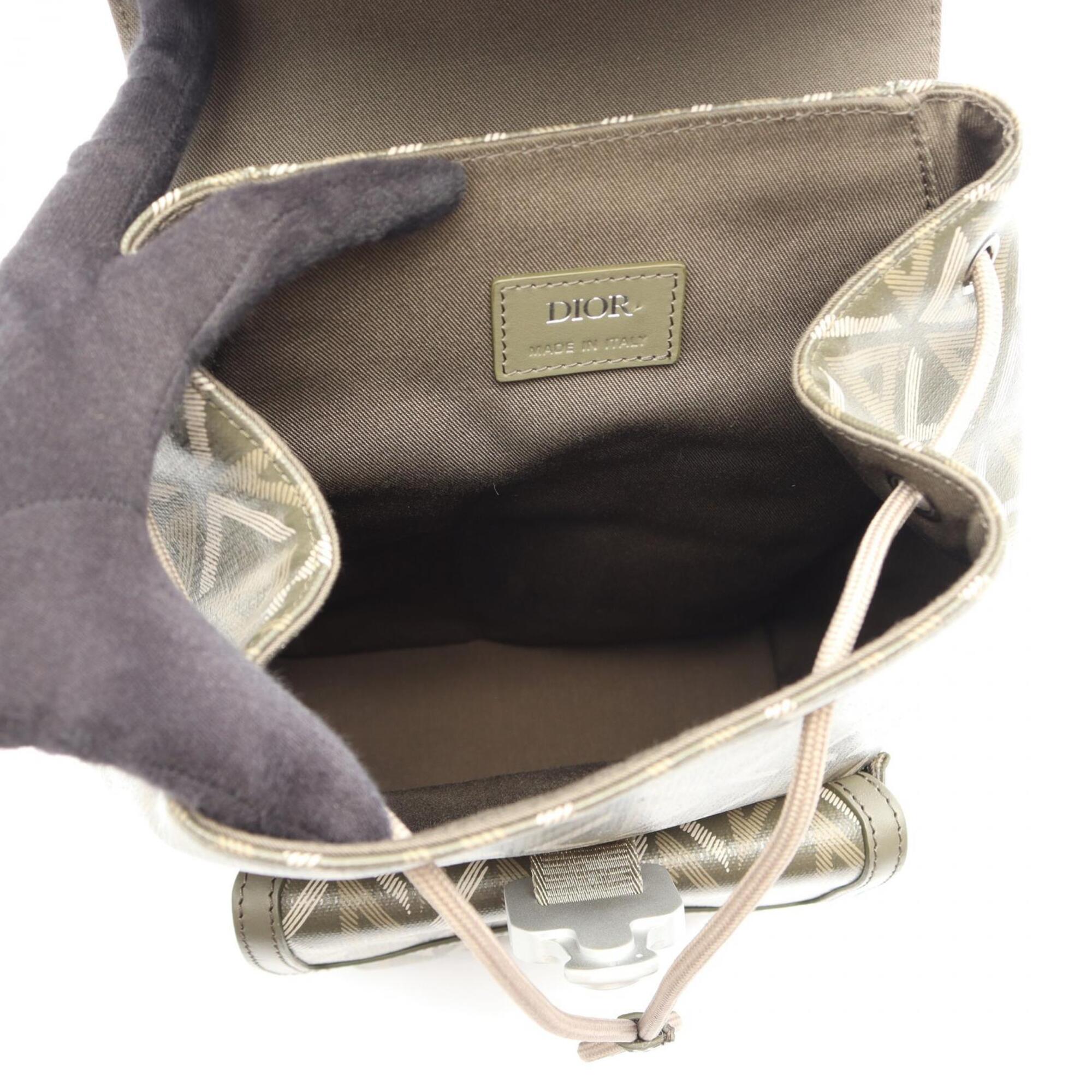 Christian Dior Khaki Coated Canvas Leather Fanny Pack Sling Bag (Pre-Owned)