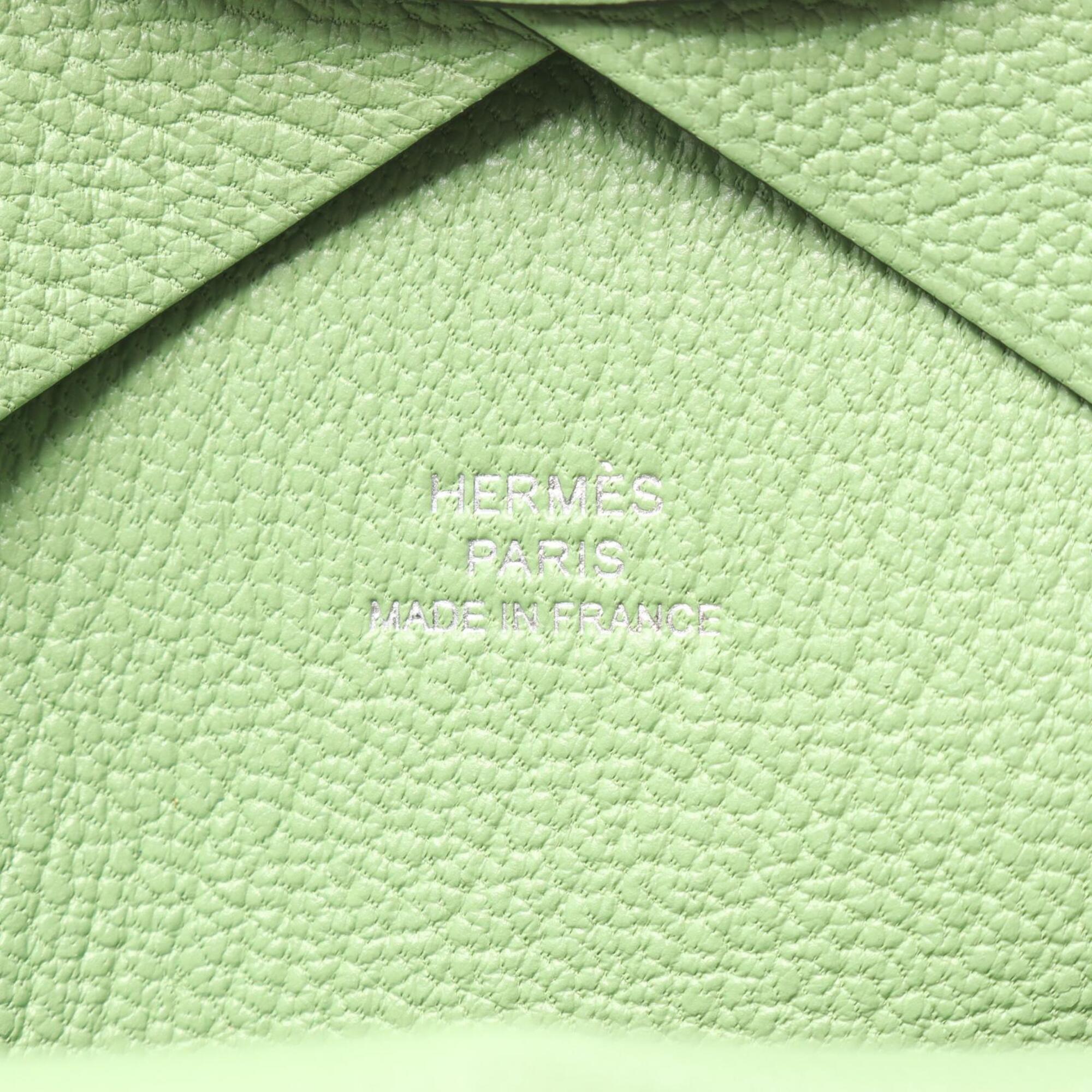Hermes Green Chevre Leather Coin Purse/Coin Case (Pre-Owned)