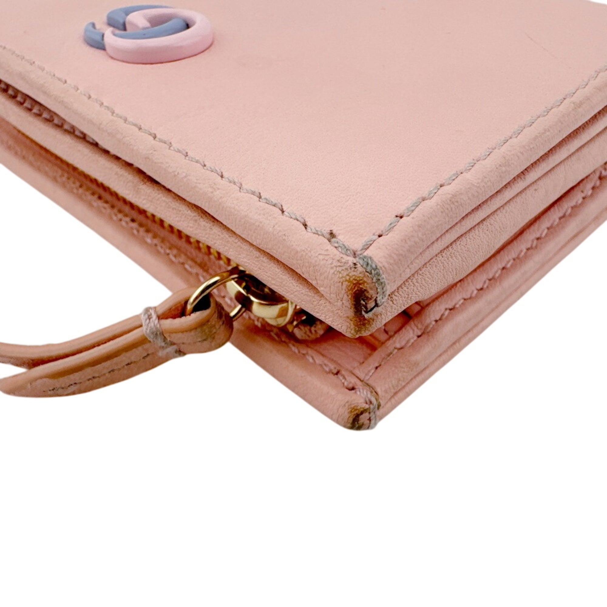 Gucci Blue Pink Leather Wallet (Bi-Fold) (Pre-Owned)
