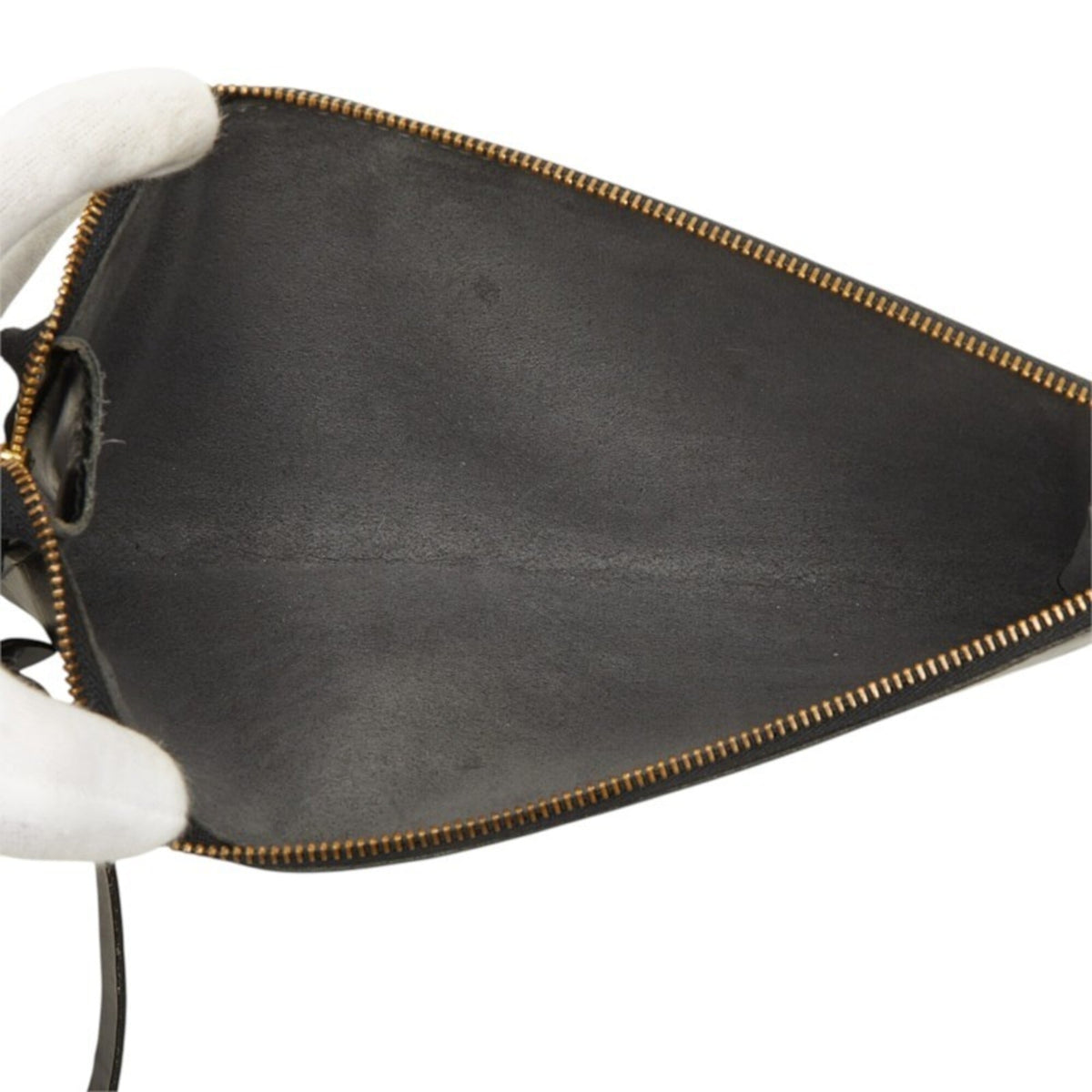 Louis Vuitton Black Noir Leather Handbag Pouch (Pre-Owned)