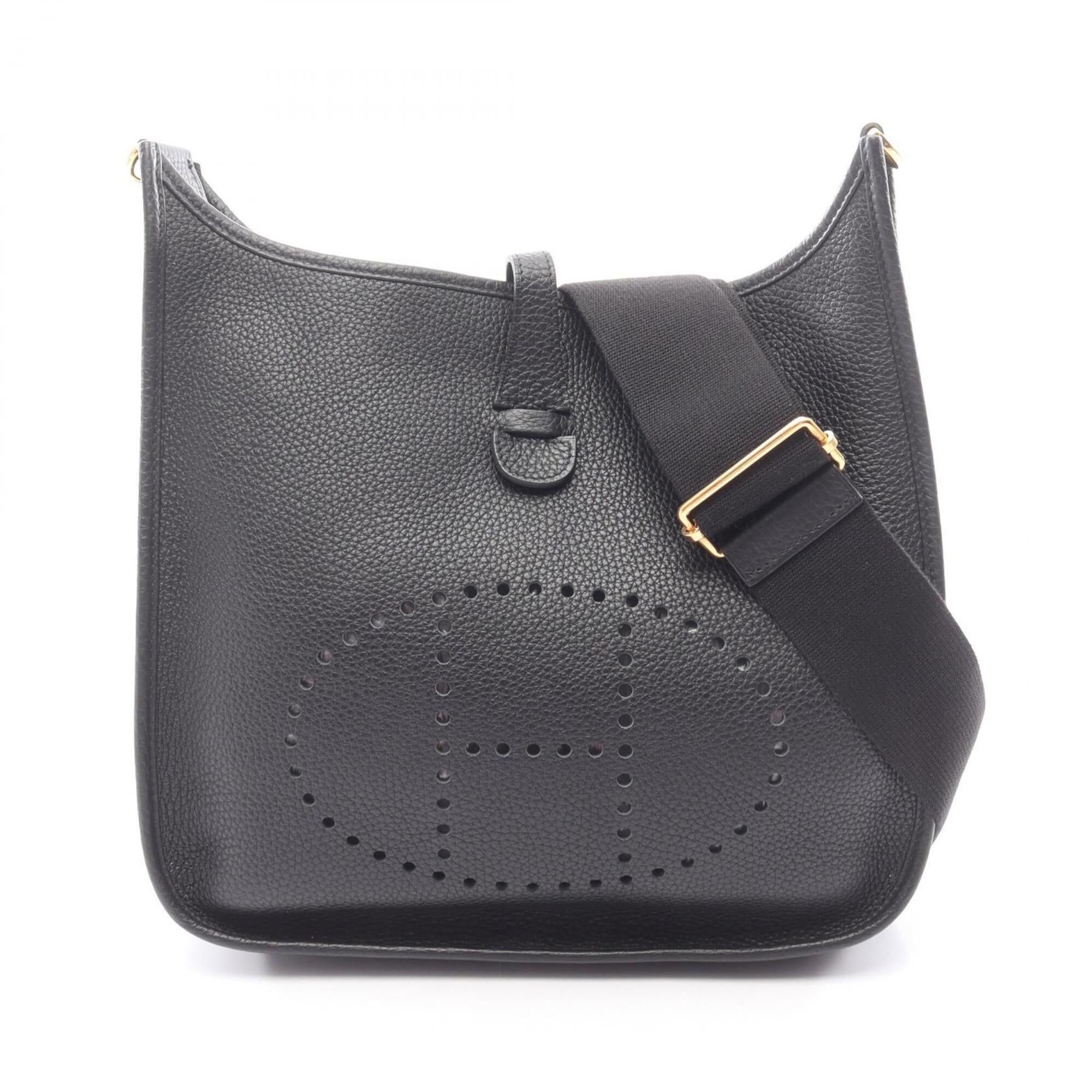 Hermes Black Taurillon Clemence Leather Handbag Shoulder Bag (Pre-Owned)