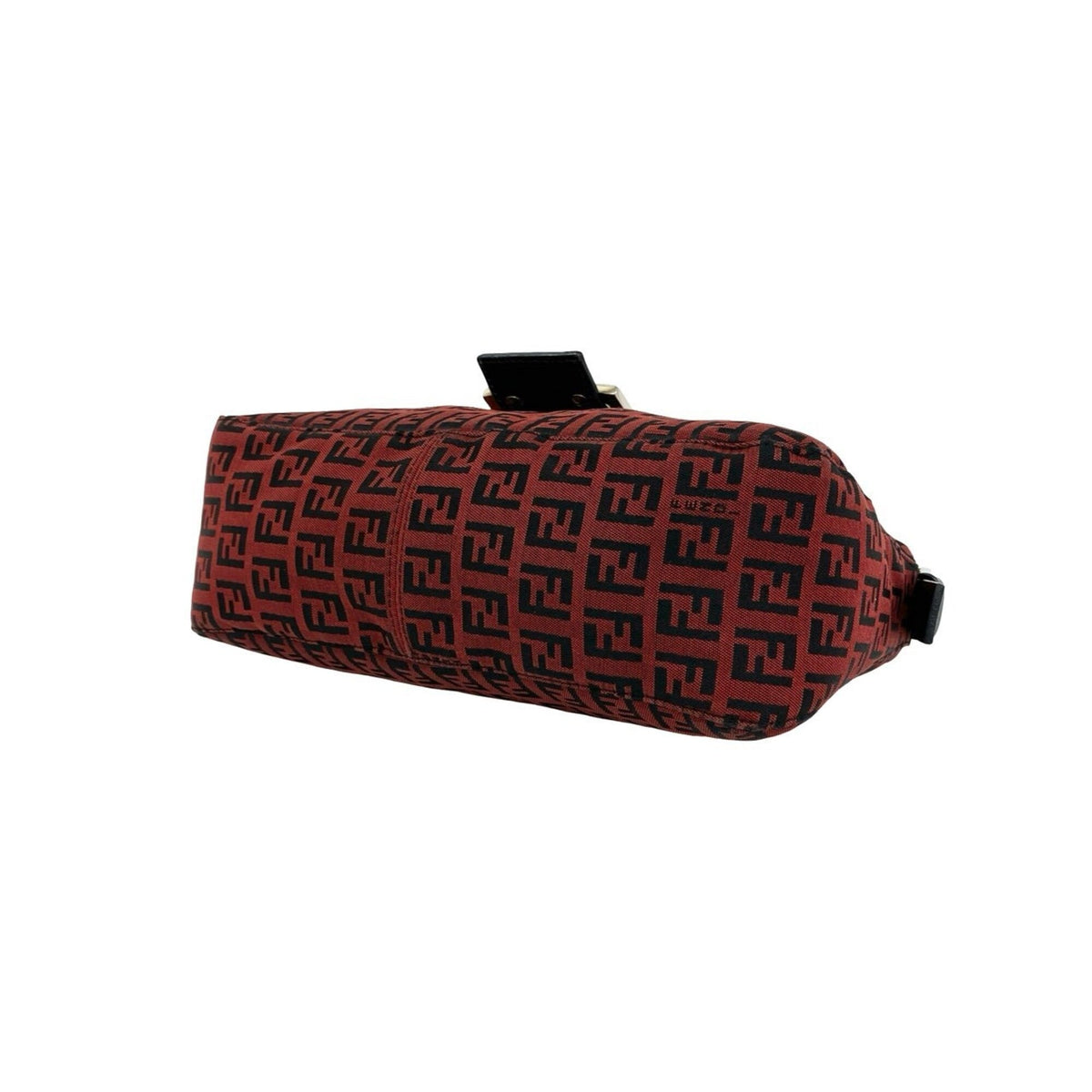 Fendi Black Red Color Canvas Leather Shoulder Bag (Pre-Owned)