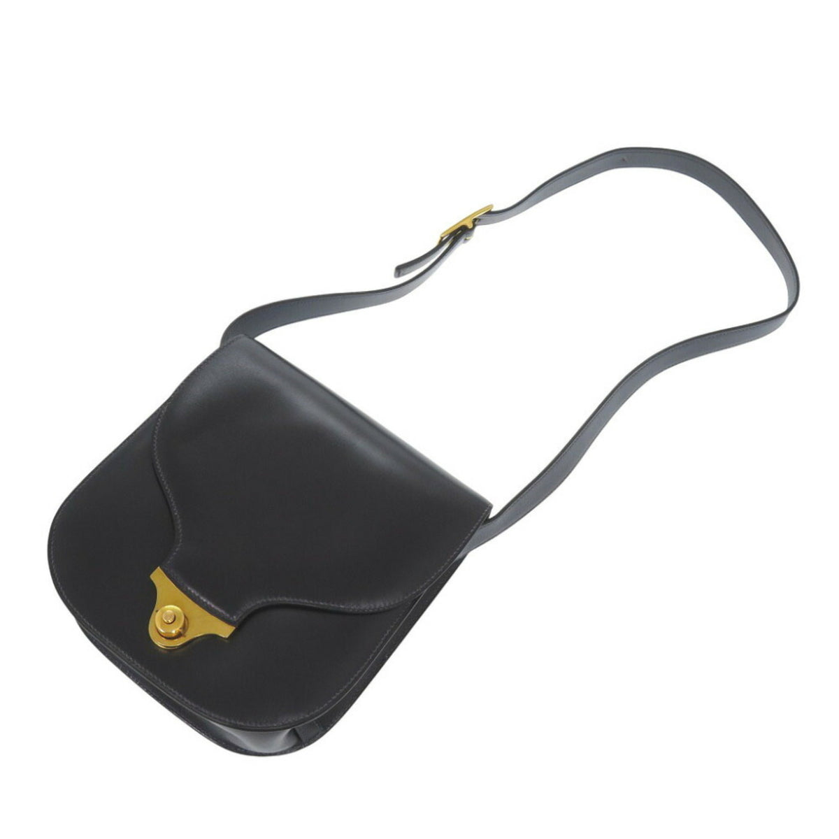 Hermes Black Box Calf Leather Shoulder Bag (Pre-Owned)
