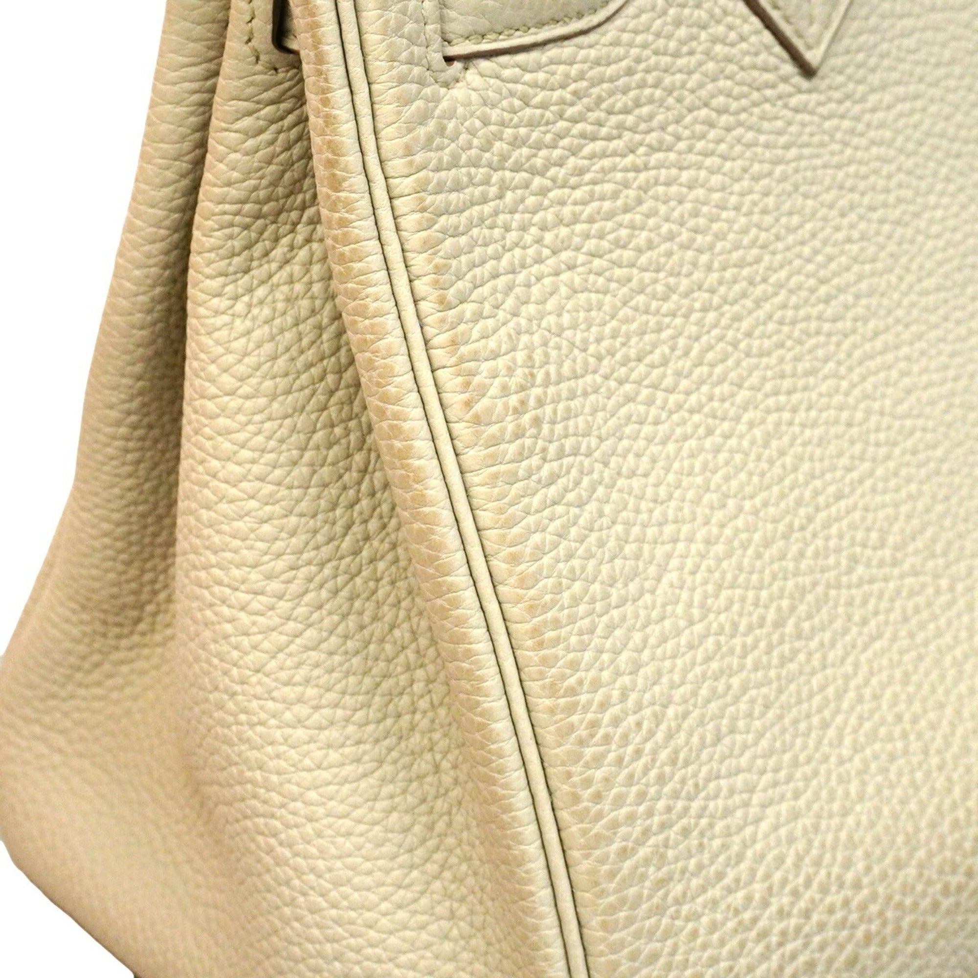 Hermes Gray Taurillon Clemence Leather Handbag (Pre-Owned)