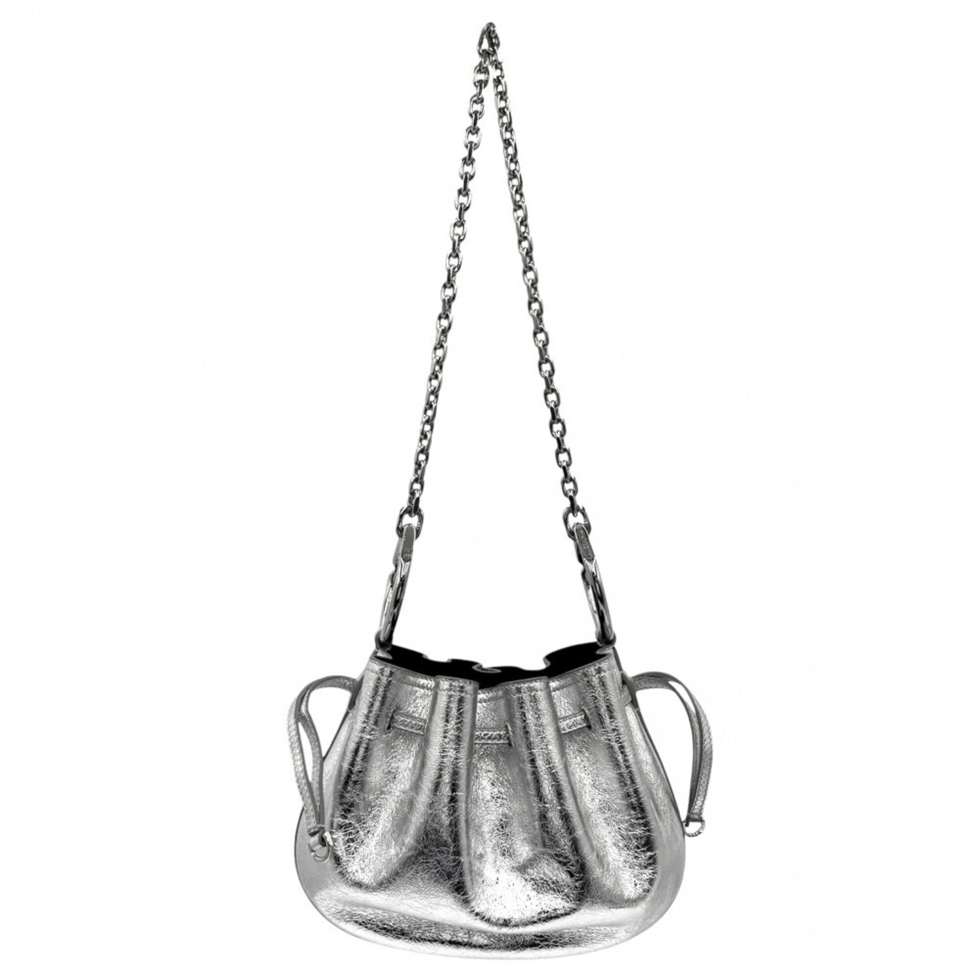 Givenchy Silver Leather Handbag Shoulder Bag (Pre-Owned)