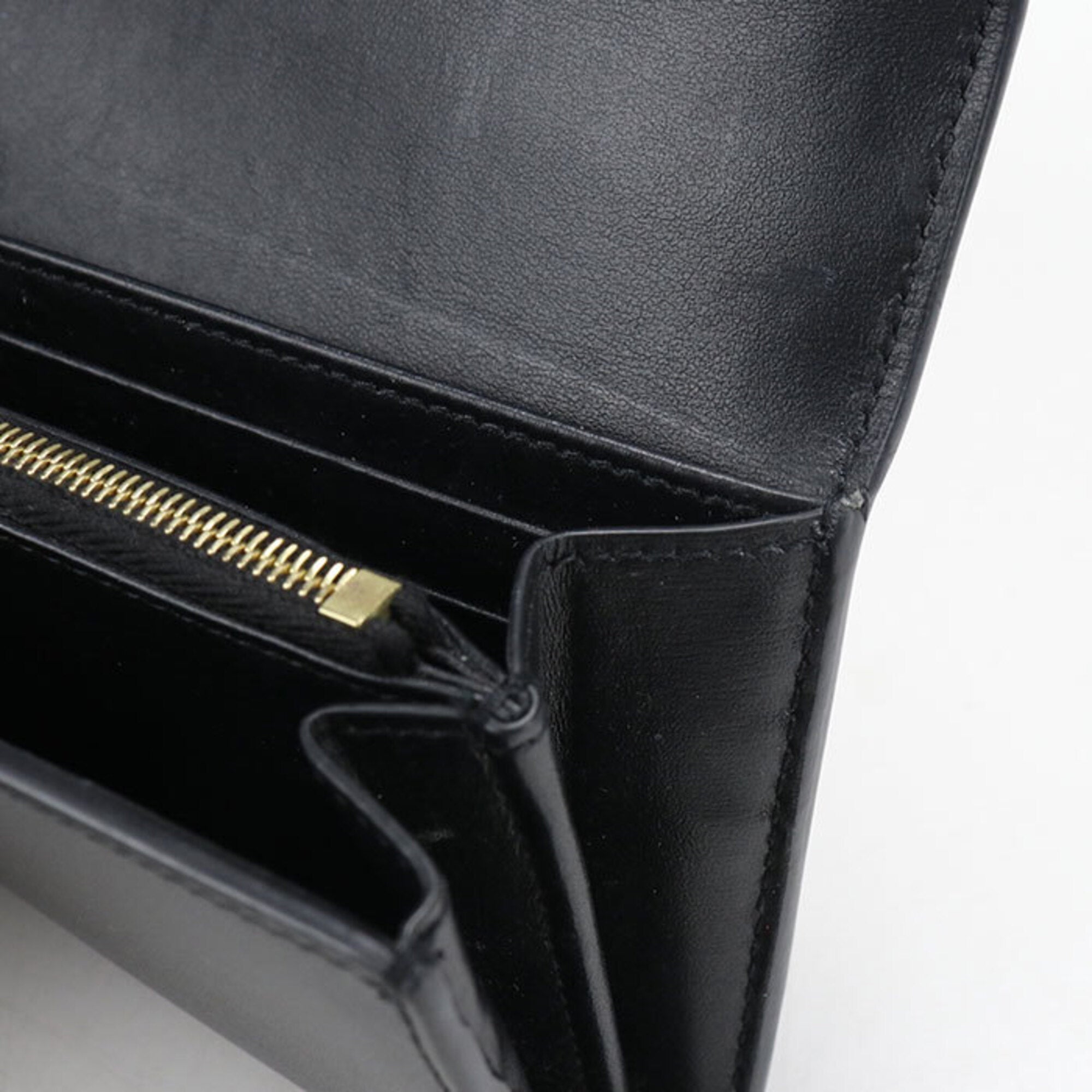 Celine Black Leather Long Wallet (Bi-Fold) (Pre-Owned)
